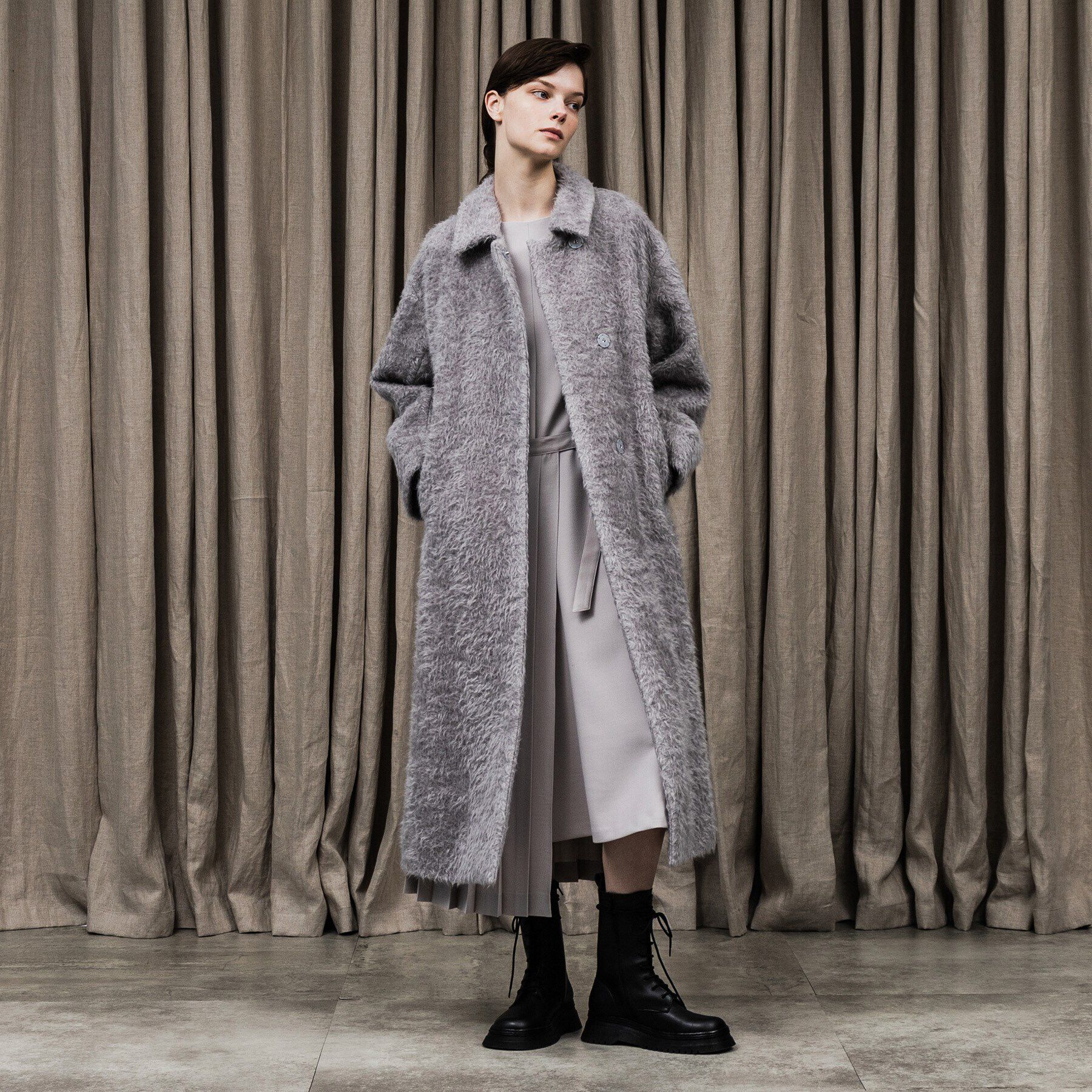 UNTITLED「シルキーダブルクロスワンピース」|ワンピース|