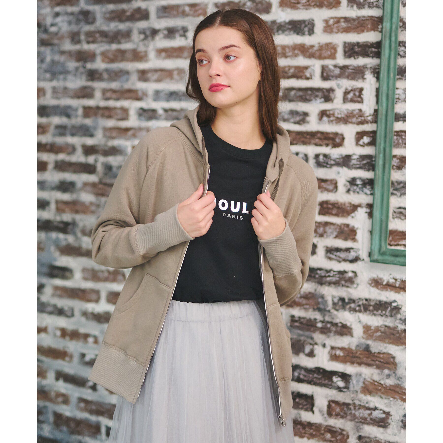 DRESSTERIOR「ソフトバックフリースジップアップ」|パーカー|