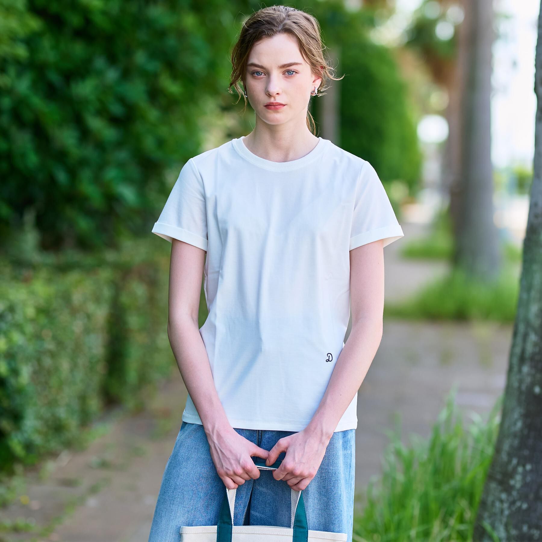 DRESSTERIOR「【洗える】シルクブレンドポンチTシャツ」|Tシャツ・カットソー|