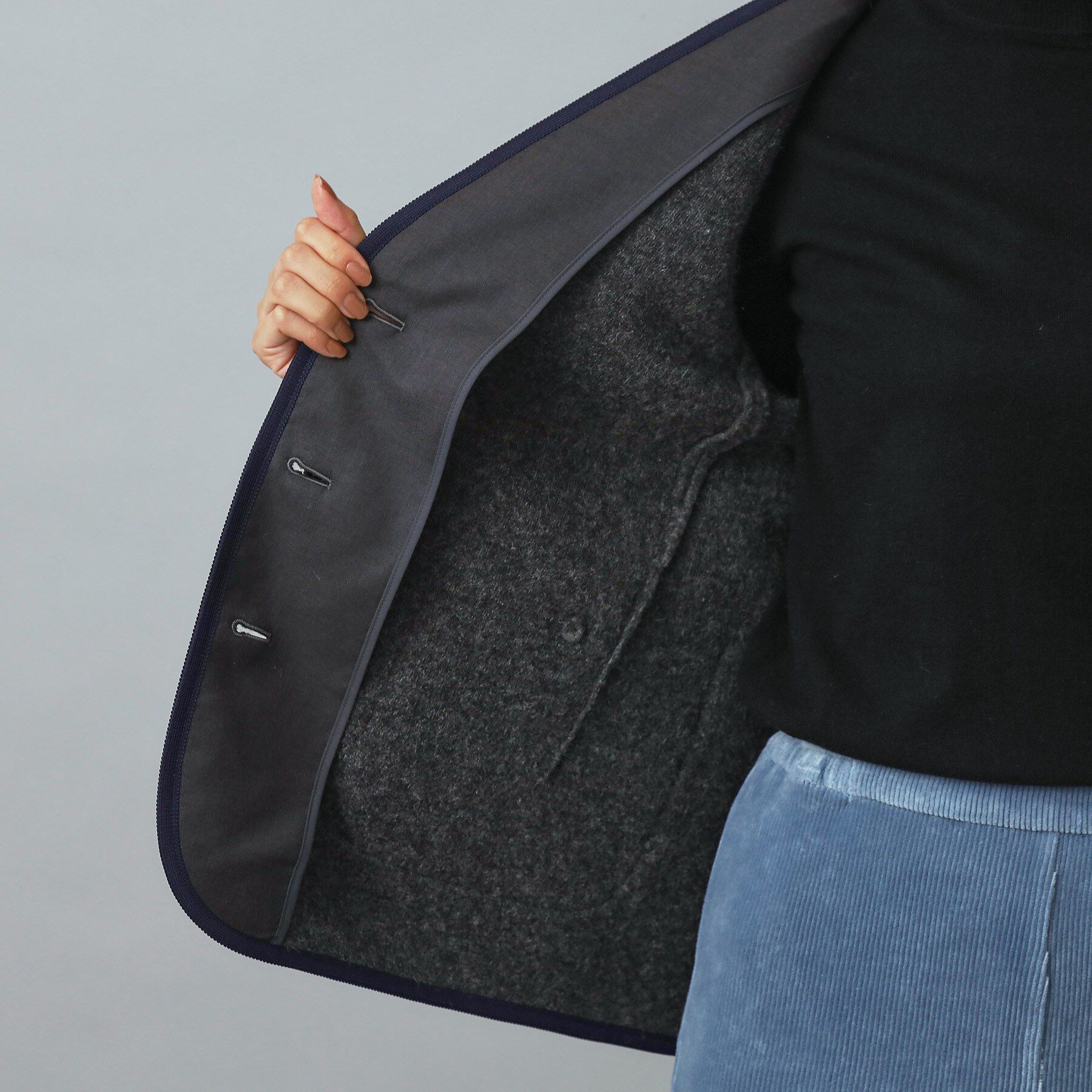 DRESSTERIOR「チロリアンニットジャケット」|ノーカラージャケット|