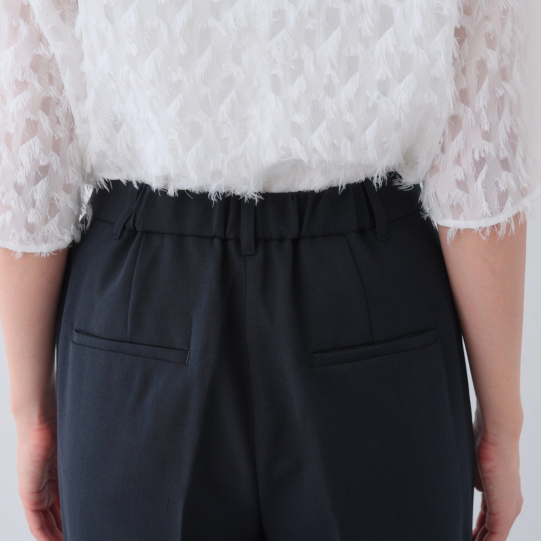 INDIVI「【洗える／UVケア／SETUP可能】ウール調ワイドパンツ」|スーツ|