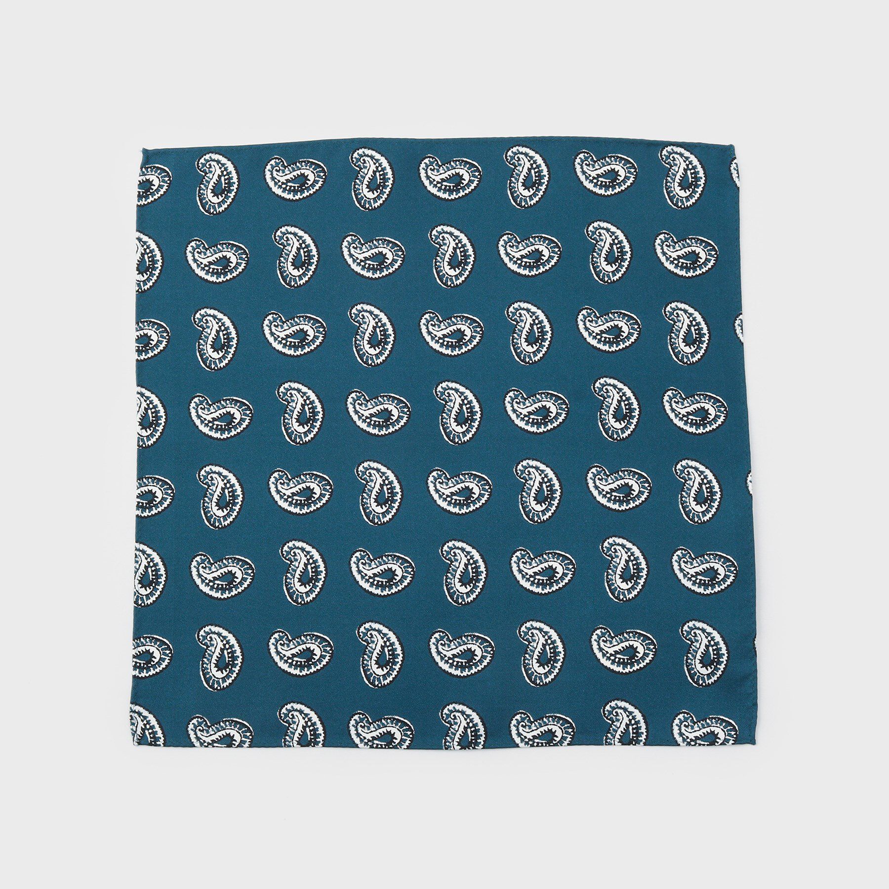 40CARATS&525「ペイズリースタンプチーフ」|バンダナ・スカーフ|グリーン(124)