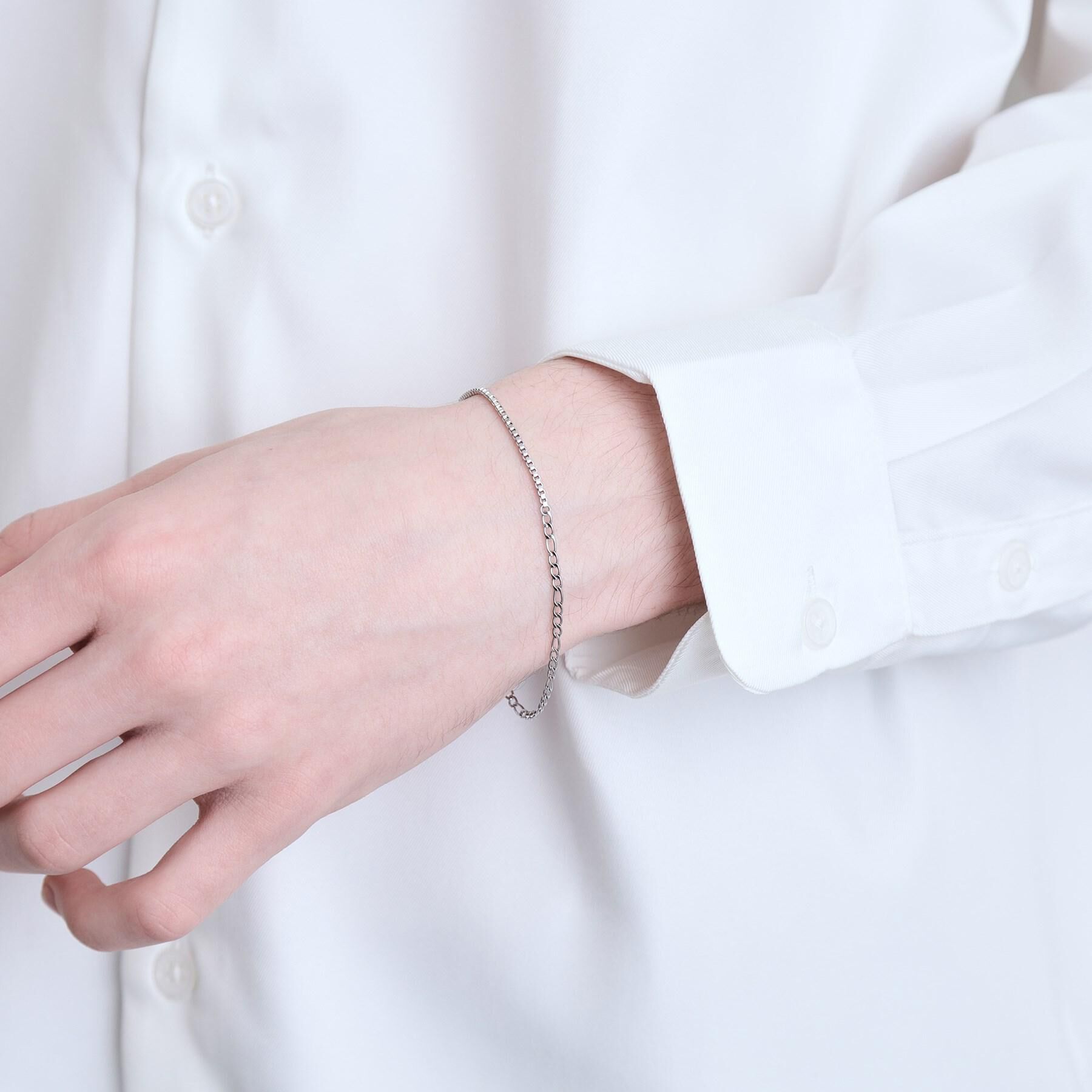 tk.TAKEO KIKUCHI「【ステンレス】ナローコンビブレスレット」|ブレスレット・バングル|シルバー(006)