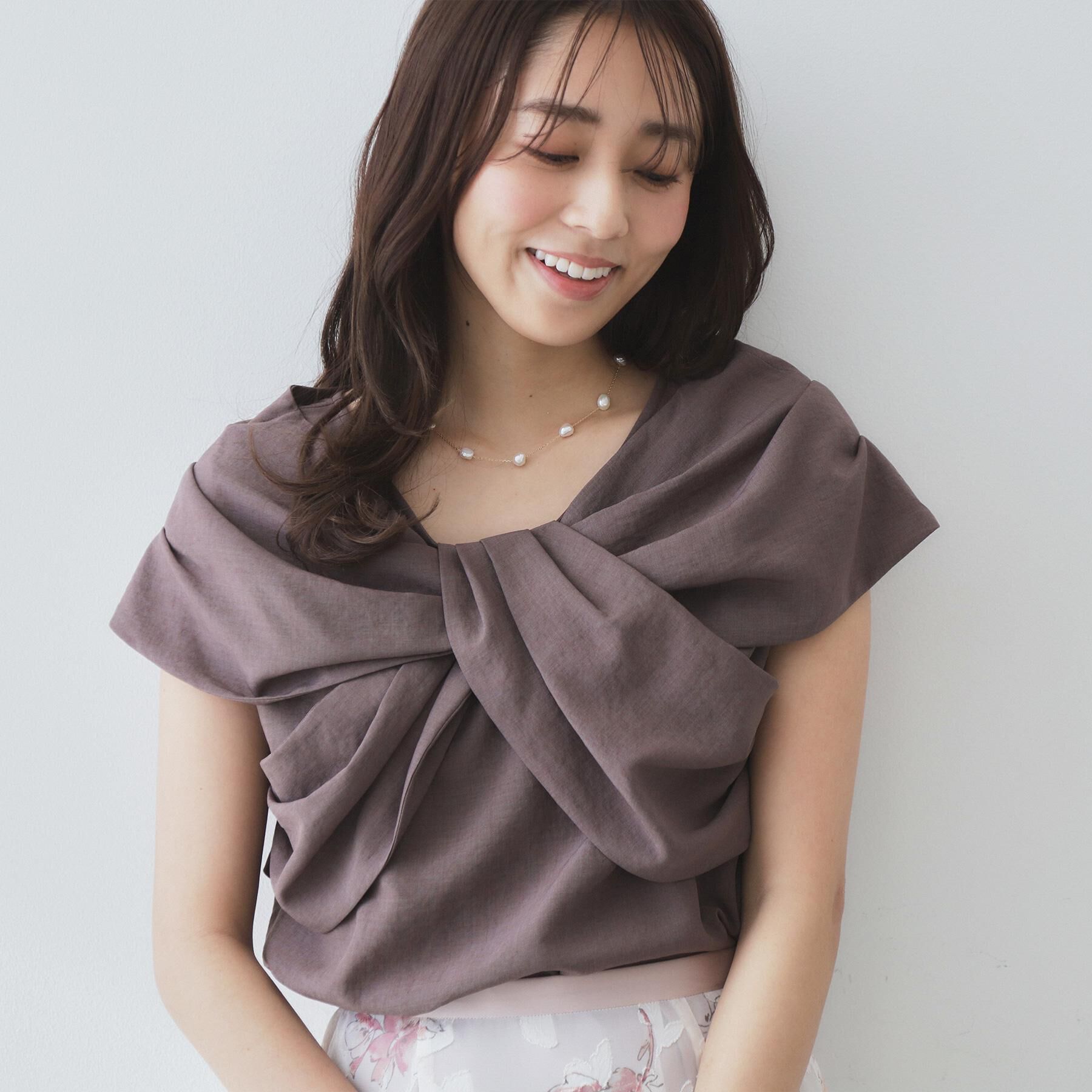 index「ビッグリボンショールブラウス【洗濯機洗い可/吸水速乾/防シワ/抗ピル/イージーアイロン】」|シャツ・ブラウス|