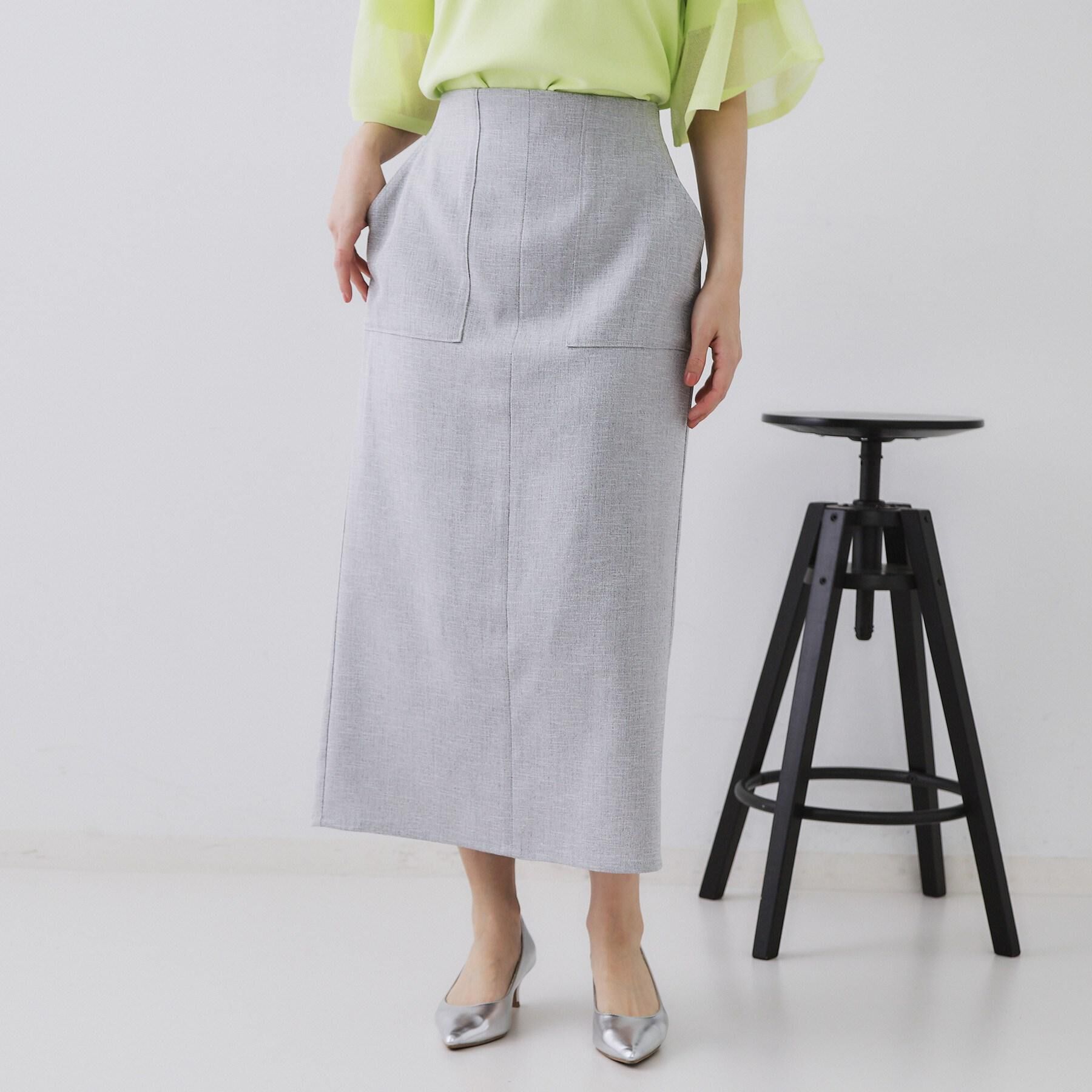 OPAQUE.CLIP「《美人百花掲載》ストレッチリネンライクタイトスカート【洗濯機洗い可】」|スカート|