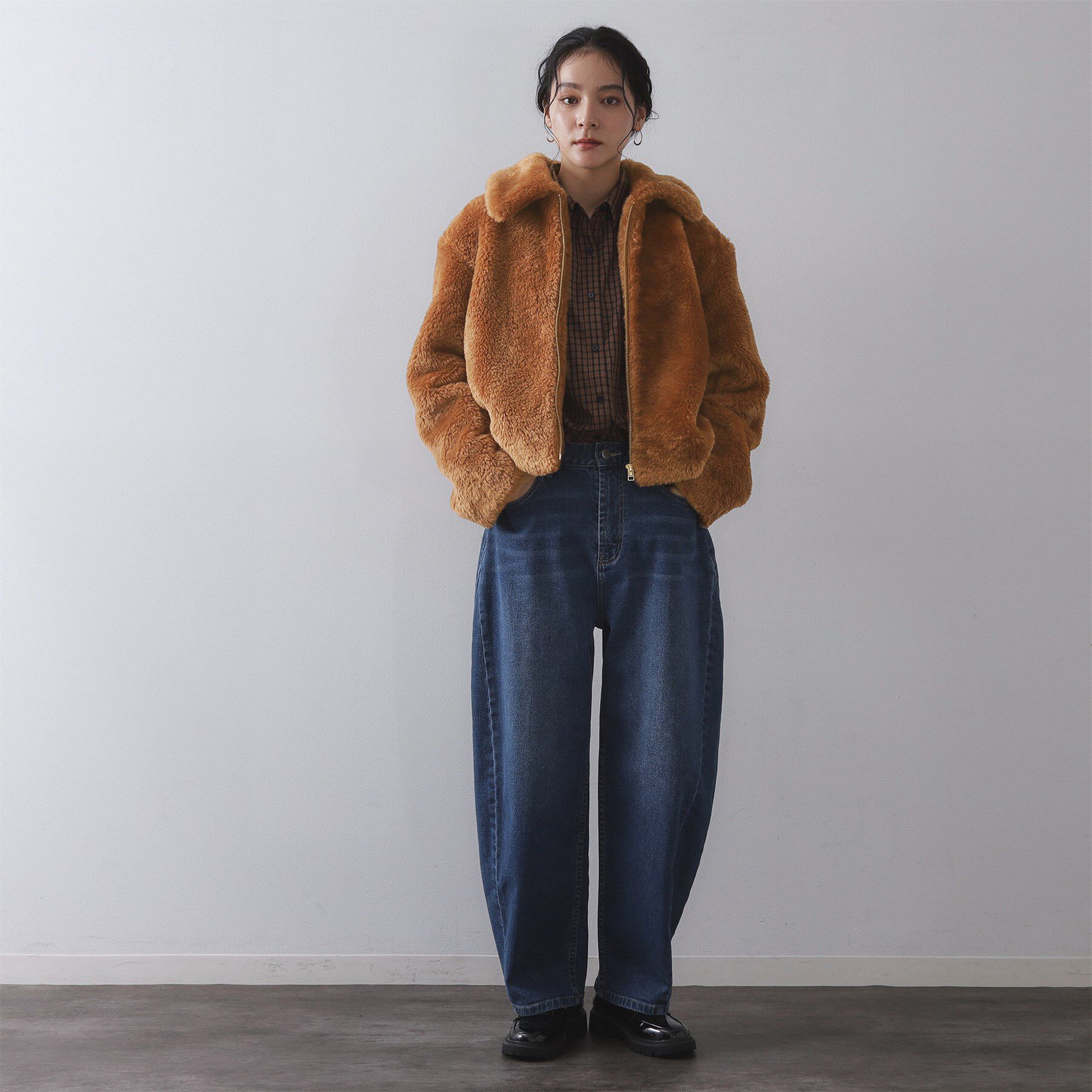 OPAQUE.CLIP「ステンカラーボアブルゾン【洗える】」|ブルゾン・スタジャン|