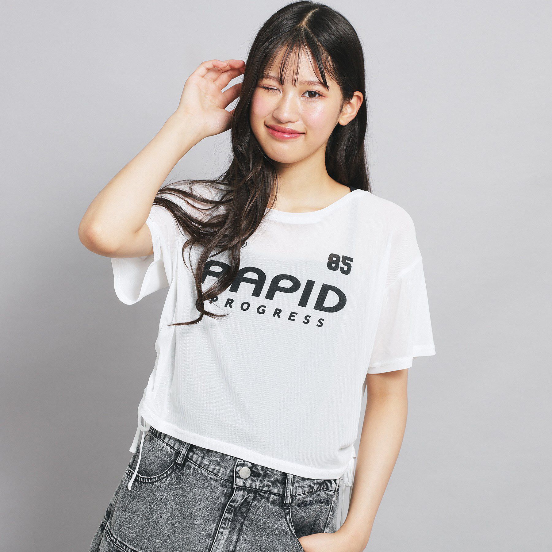 PINK-latte「◆【セットアイテム】シアードロストトップス＋キャミセット」|その他|オフホワイト(003