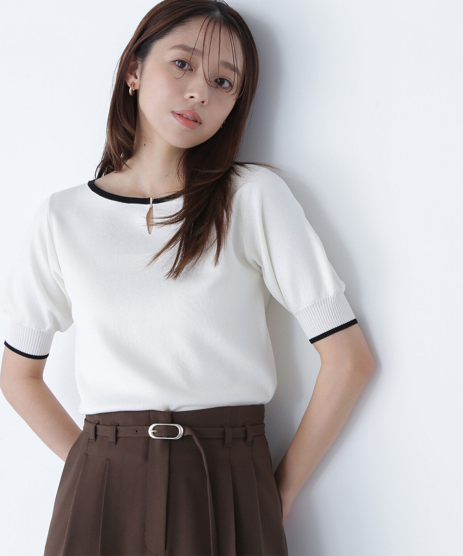  「バイカラーメタルポイントニット」|ニット・セーター|オフ&times;ブラッ  2