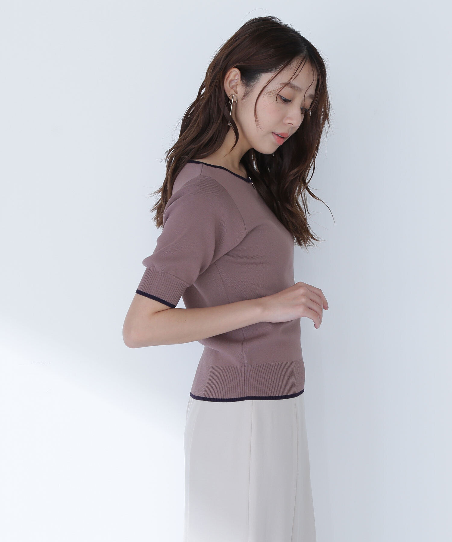  「バイカラーメタルポイントニット」|ニット・セーター|