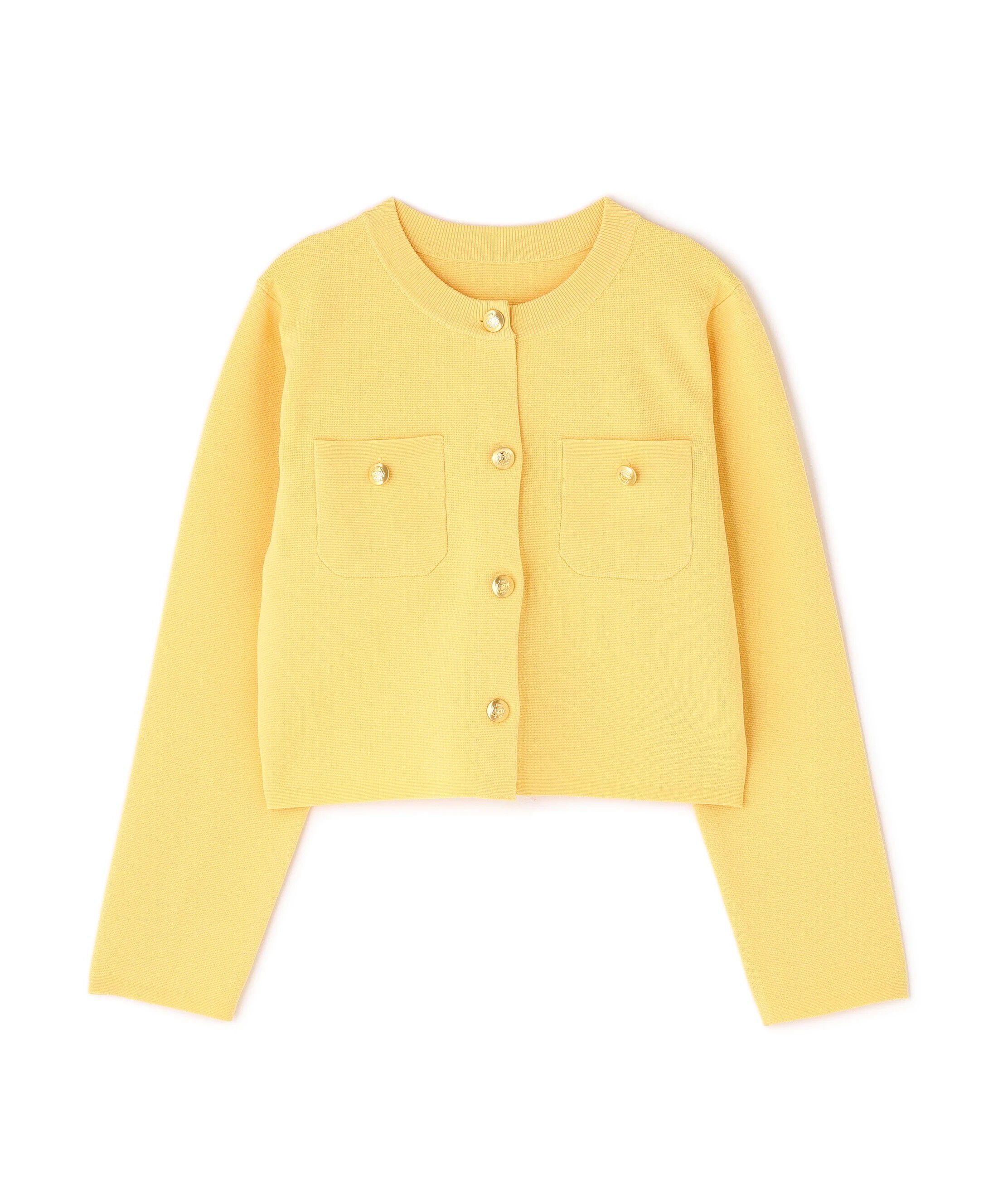  「エンブレムボタンニットジャケット」|ニット・セーター|