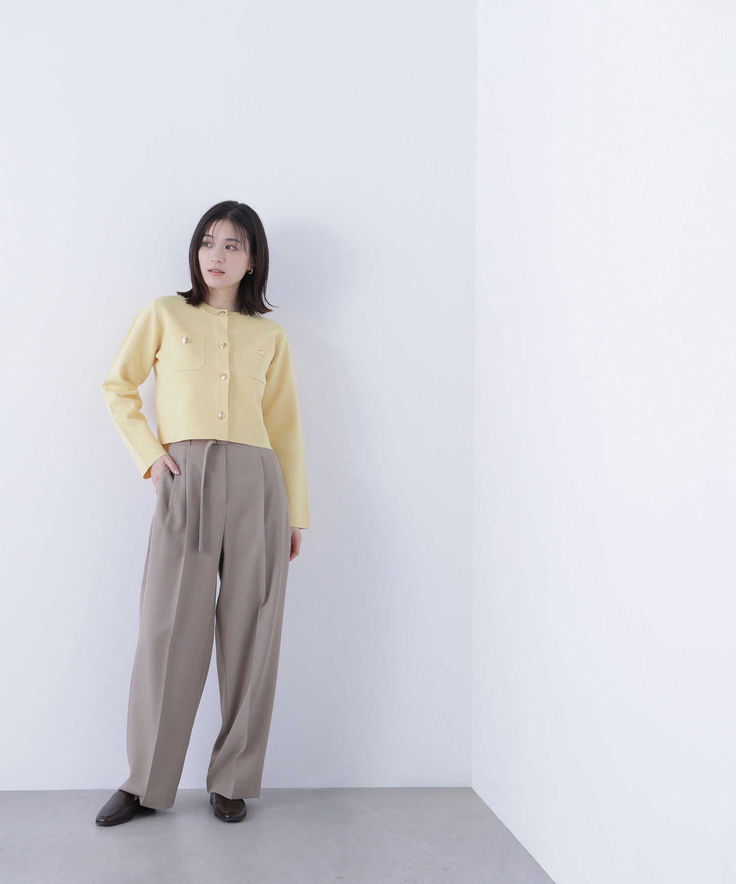  「エンブレムボタンニットジャケット」|ニット・セーター|