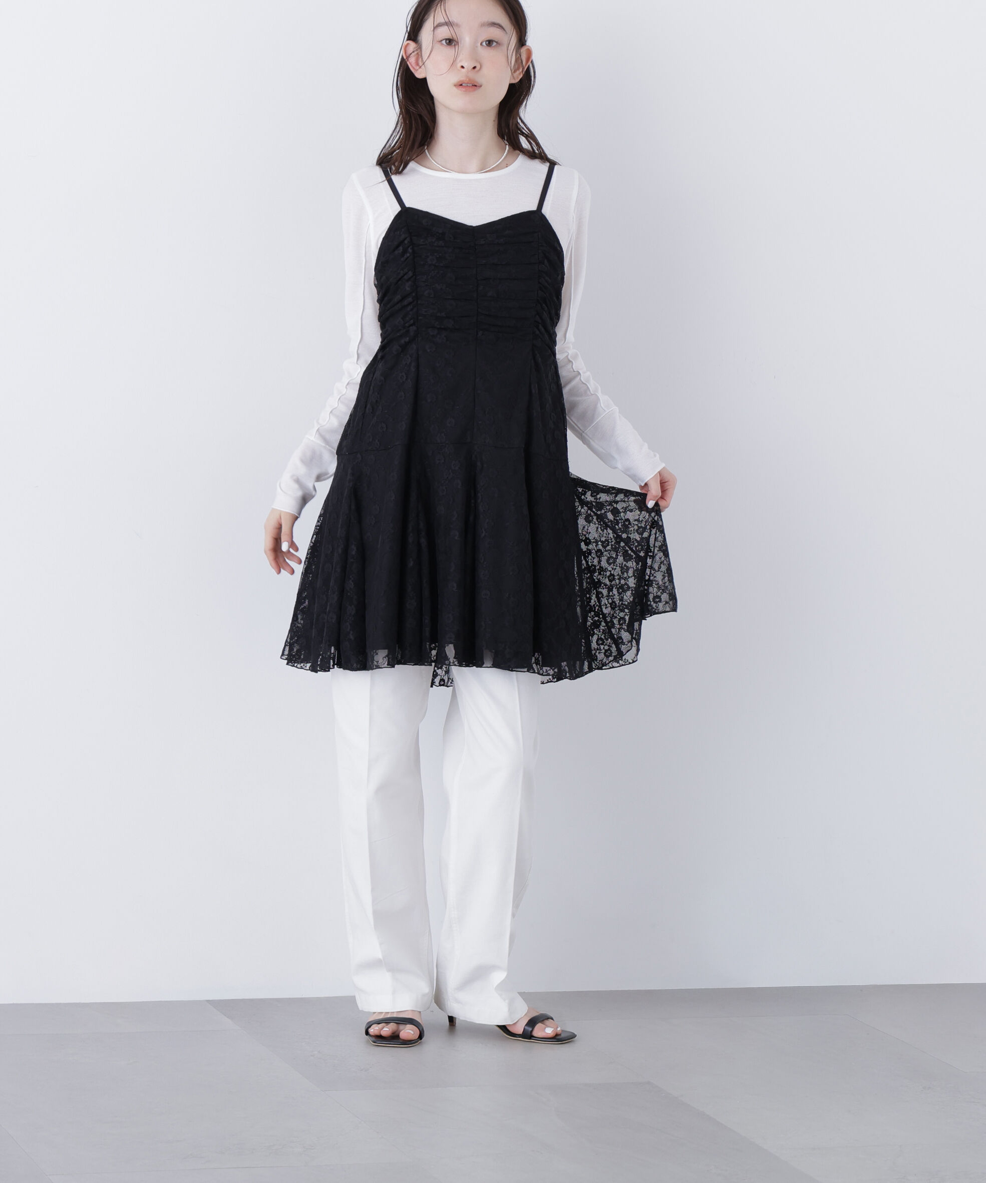  「〈N.〉レースギャザーキャミチュニック」|シャツ・ブラウス|