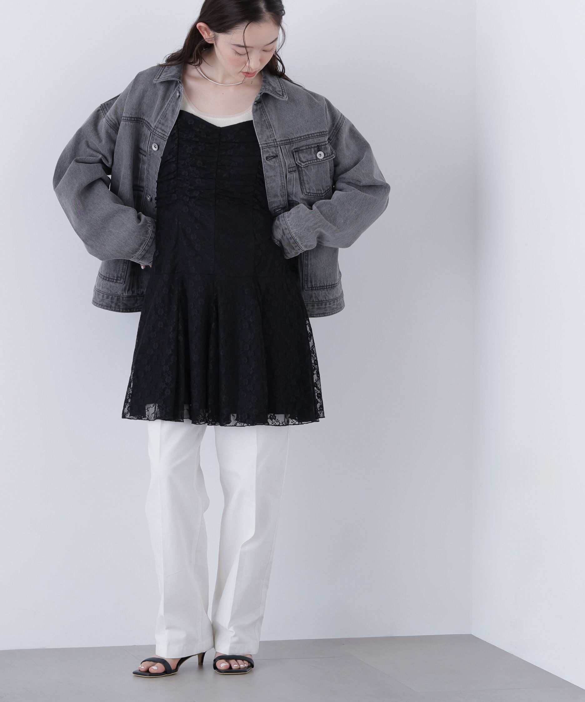  「〈N.〉レースギャザーキャミチュニック」|シャツ・ブラウス|