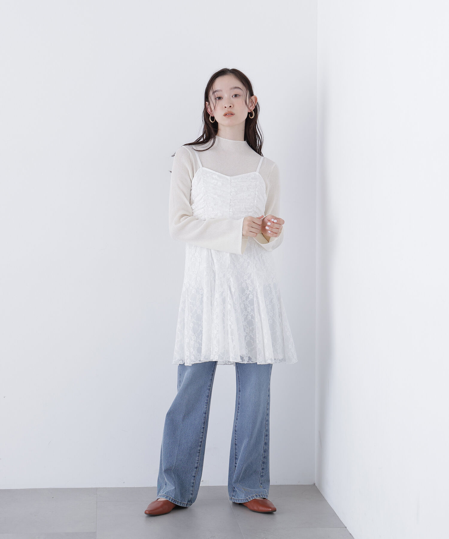  「〈N.〉レースギャザーキャミチュニック」|シャツ・ブラウス|