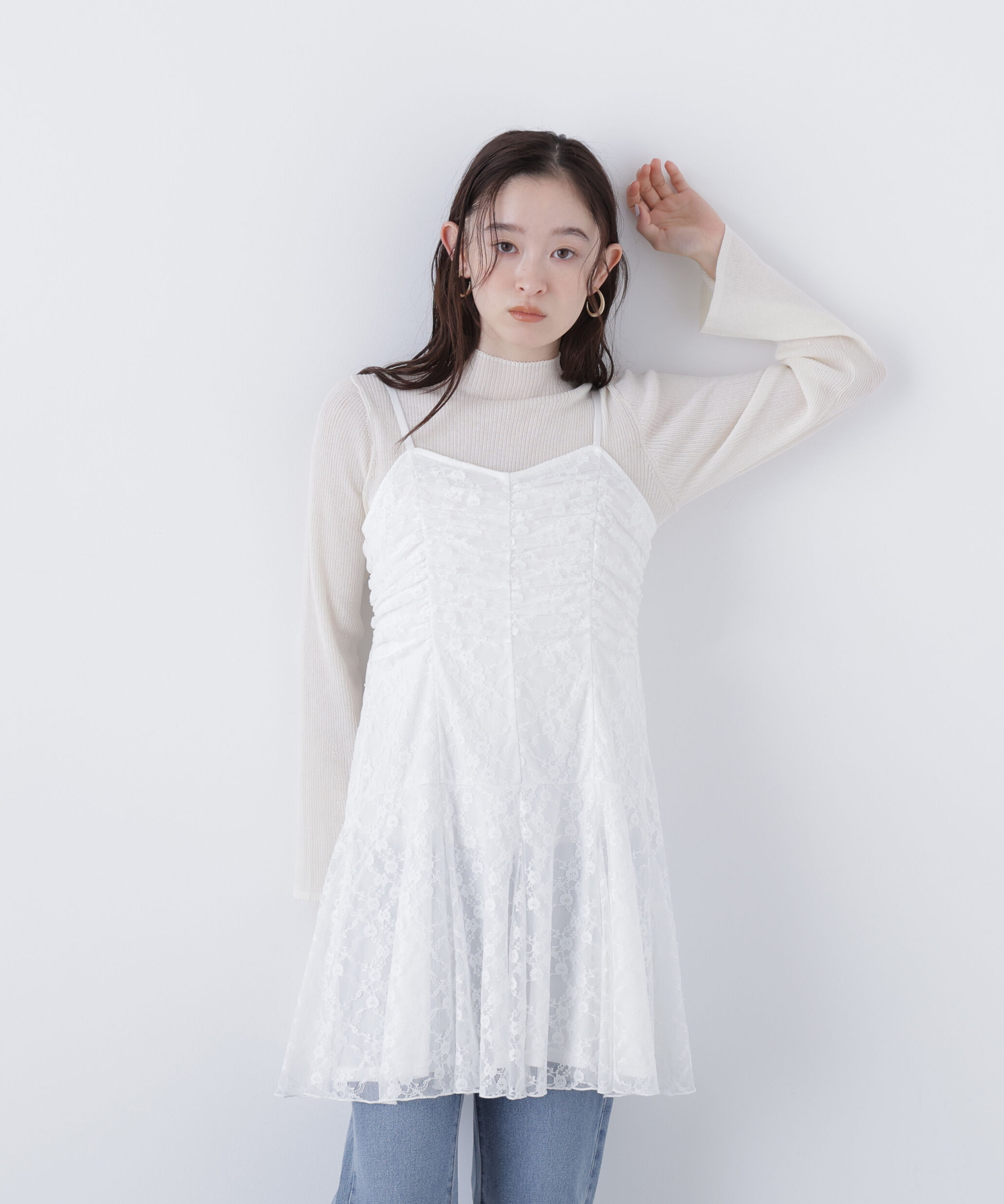  「〈N.〉レースギャザーキャミチュニック」|シャツ・ブラウス|