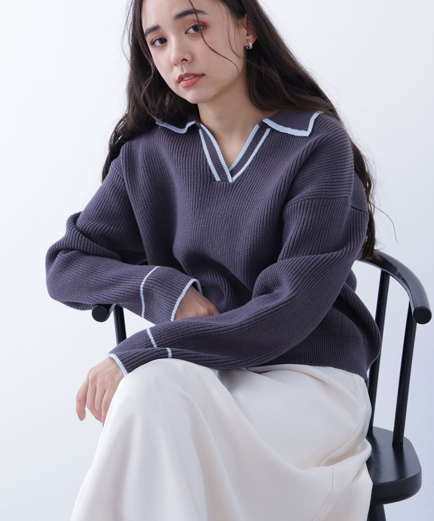  「〈N.〉ラインスキッパーニット」|ニット・セーター|