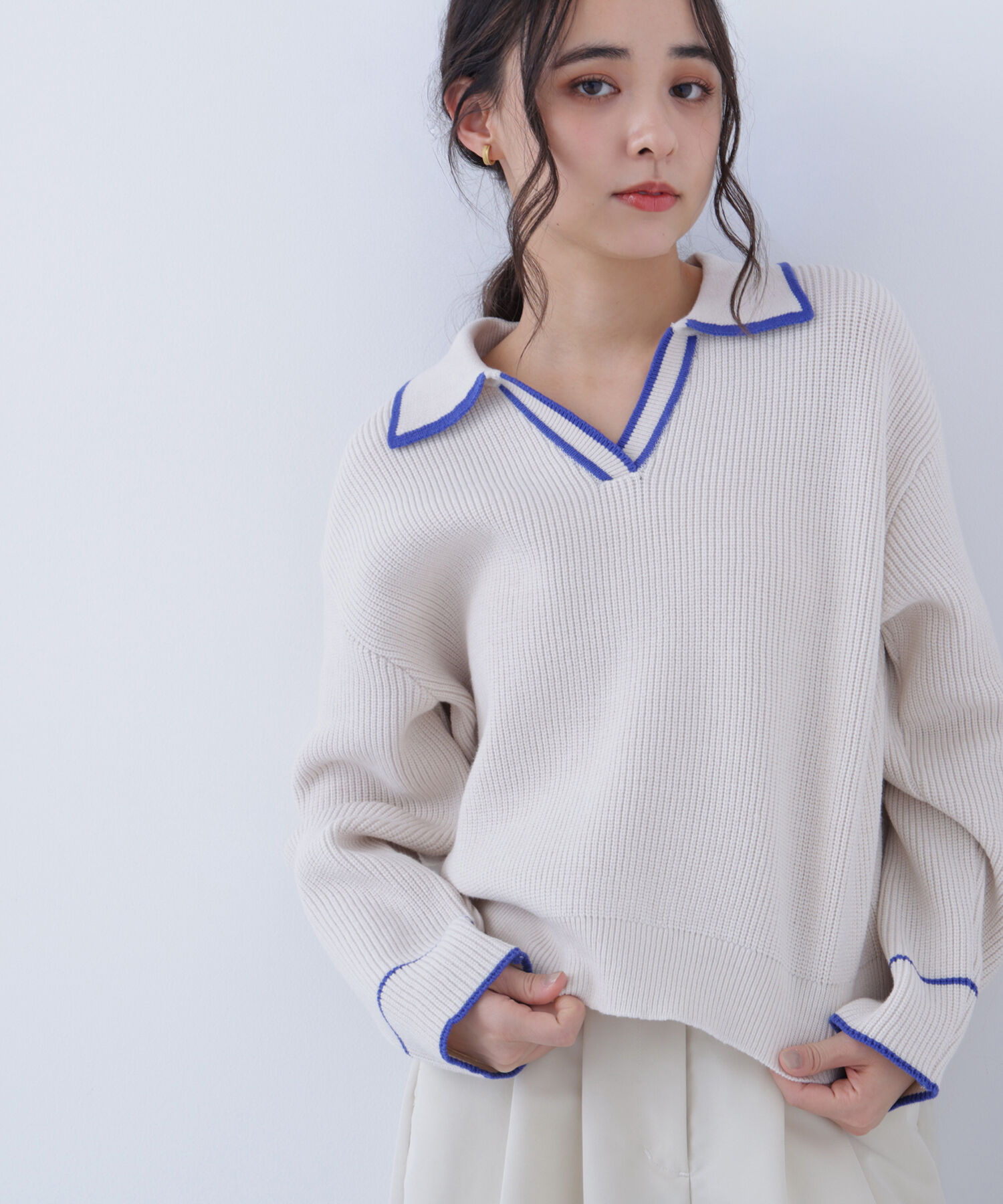  「〈N.〉ラインスキッパーニット」|ニット・セーター|オフホワイト 2