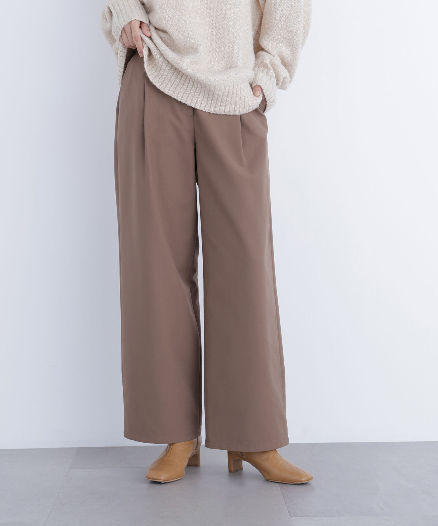  「〈N.〉ワイドツイルパンツ」|その他|ベージュ1