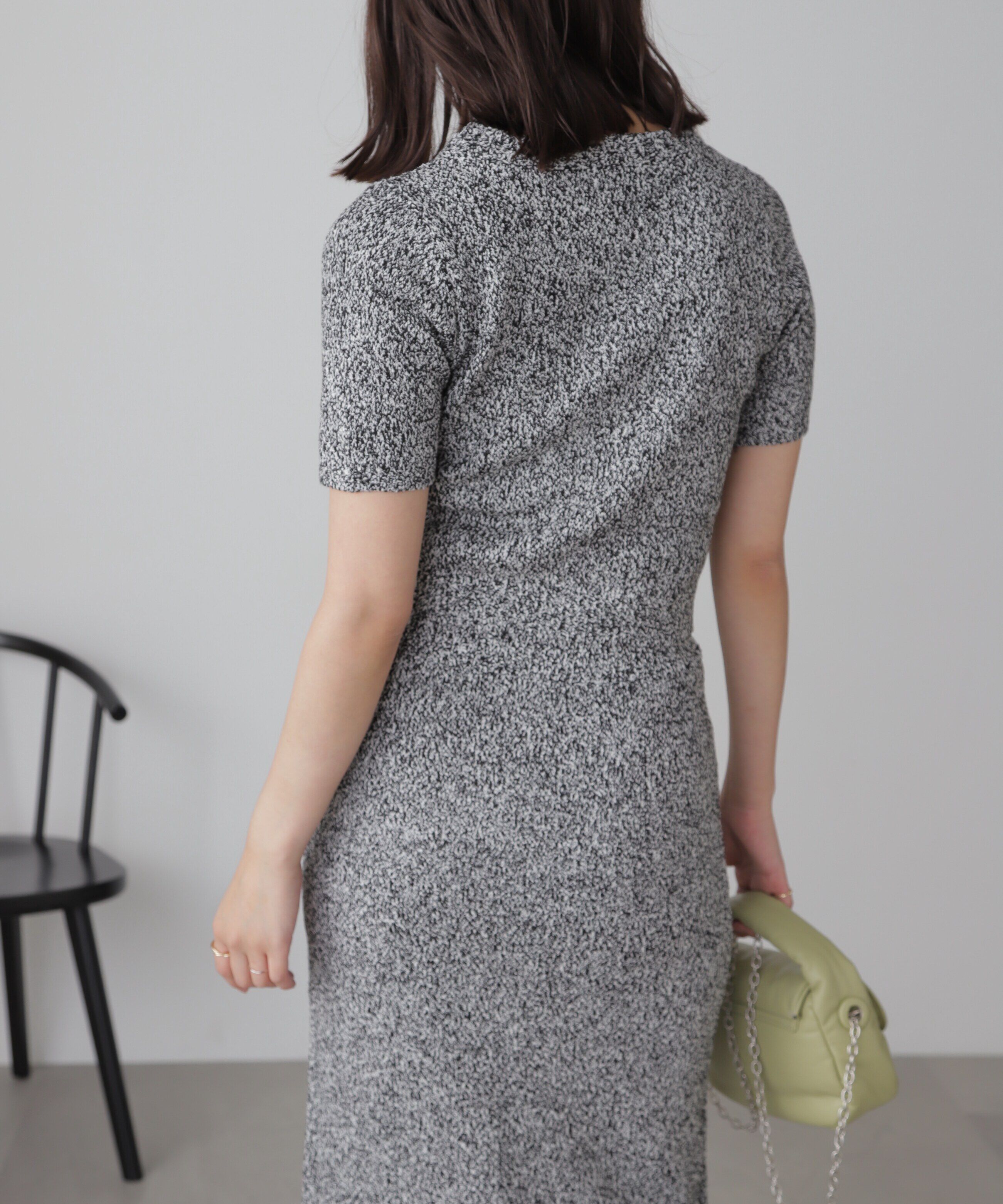  「コンパクト半袖ニット&times;ニットナロースカート」|ワンピース|