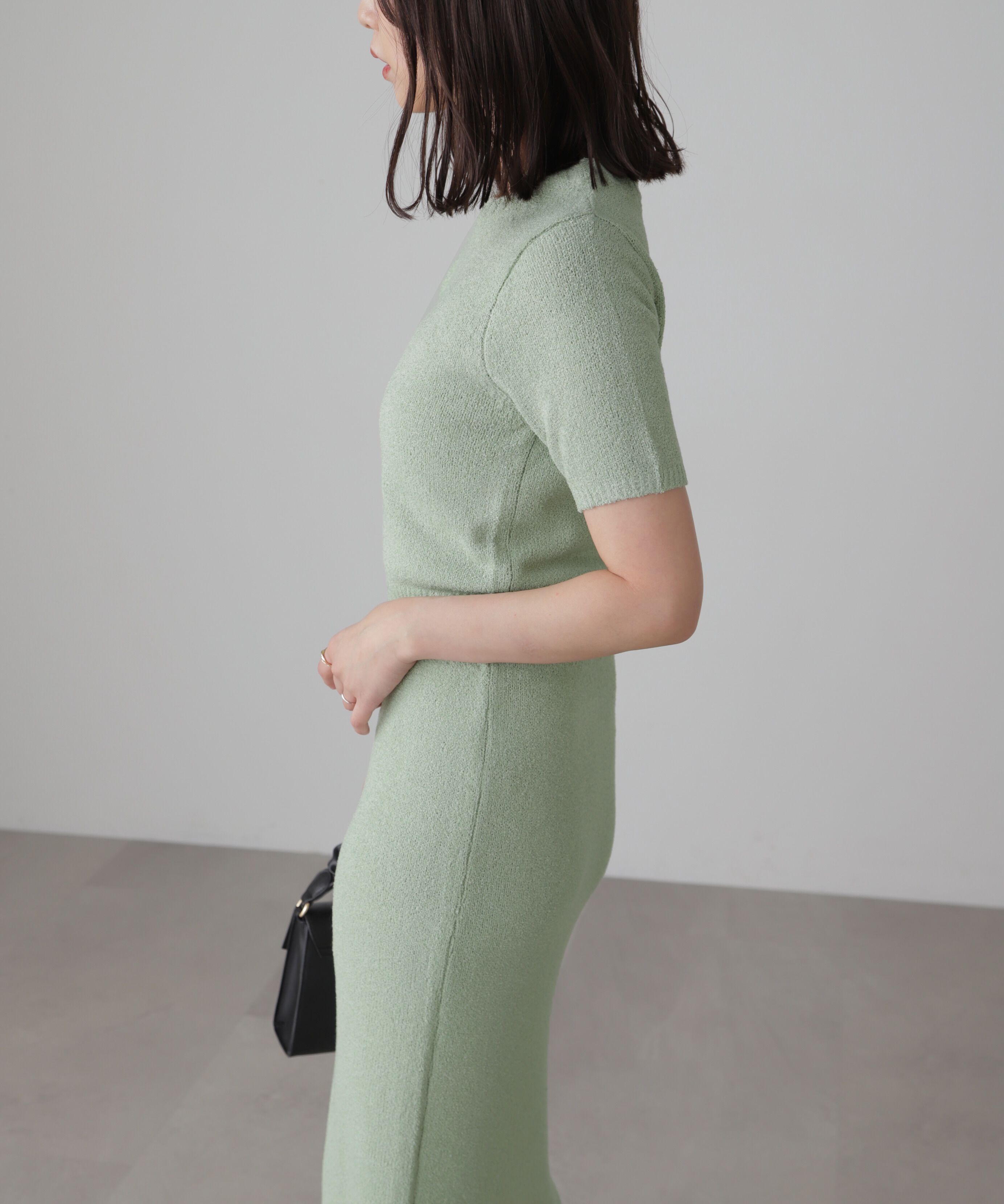  「コンパクト半袖ニット&times;ニットナロースカート」|ワンピース|