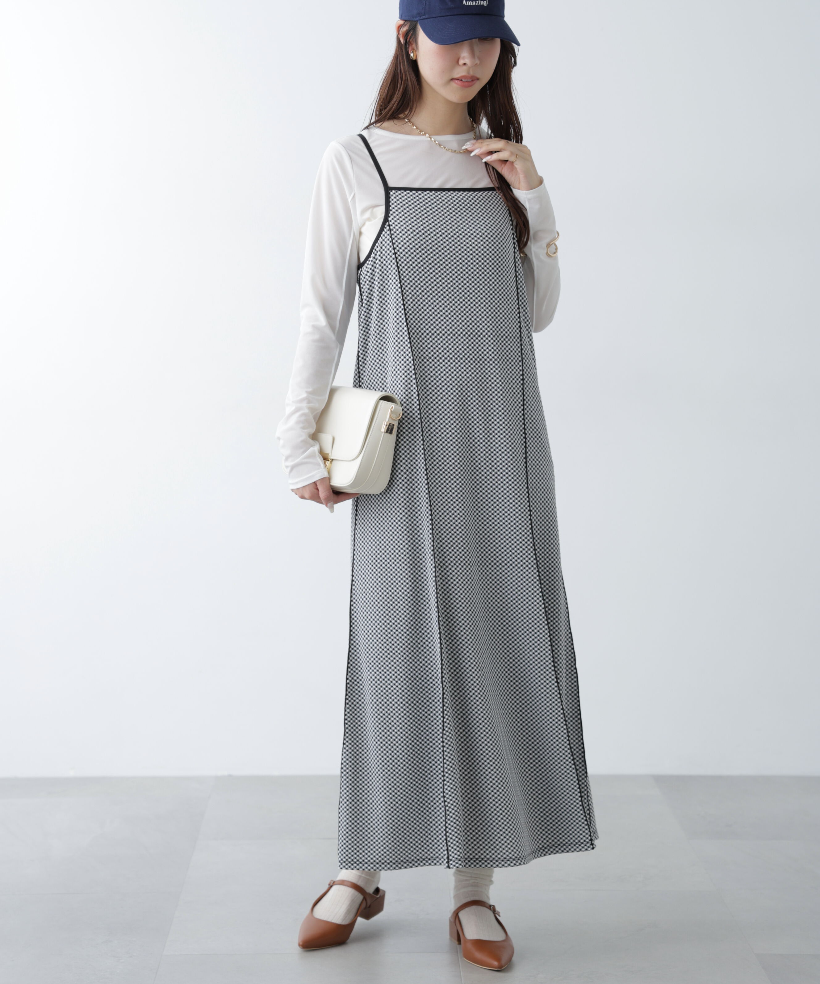  「パネルフレアキャミワンピース」|ワンピース|