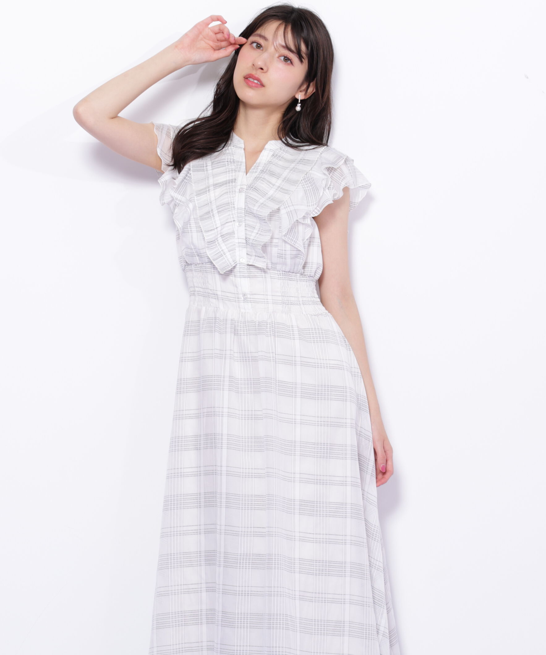  「シアープリーツフリルワンピース」|ワンピース|