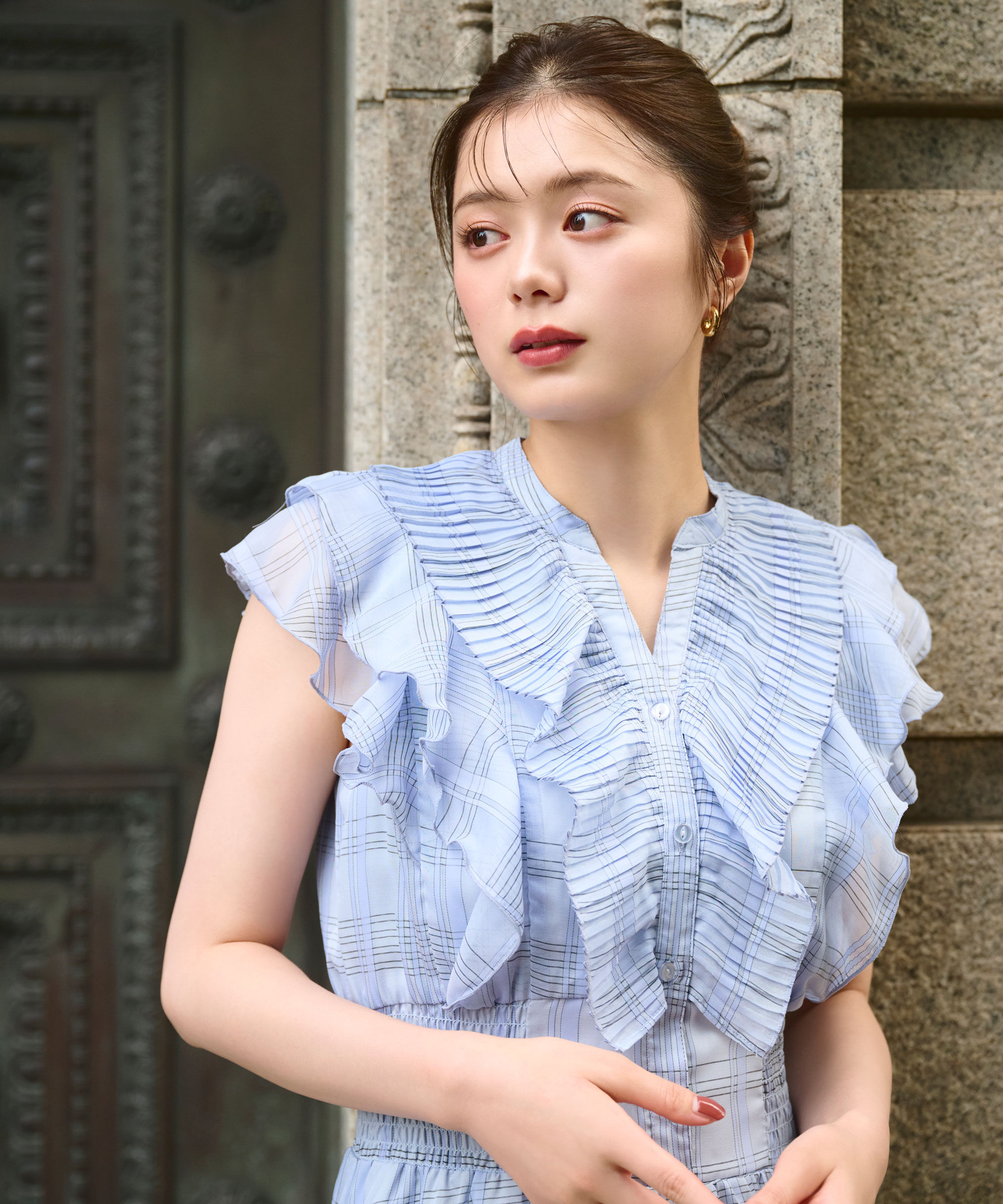  「シアープリーツフリルワンピース」|ワンピース|