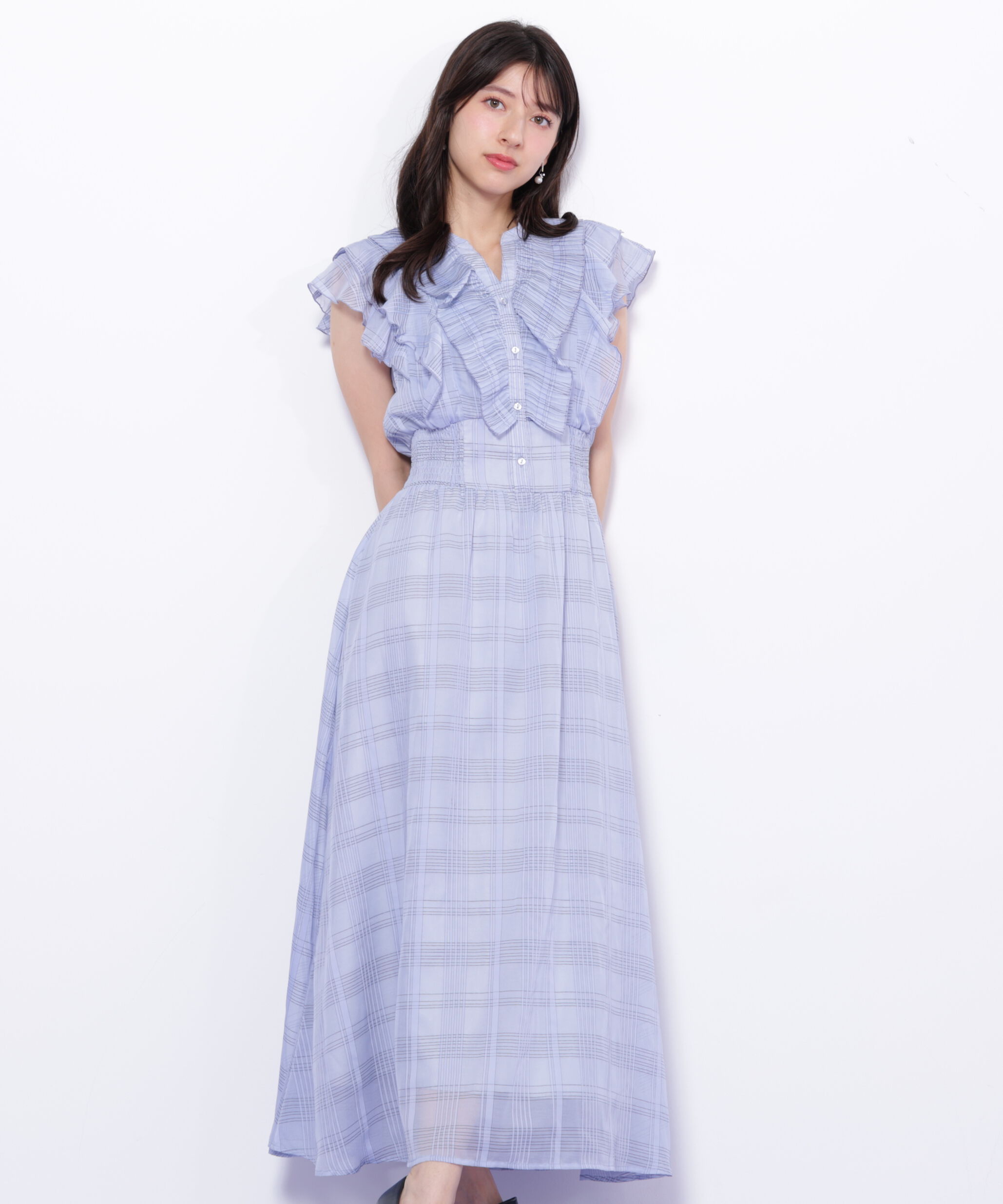  「シアープリーツフリルワンピース」|ワンピース|