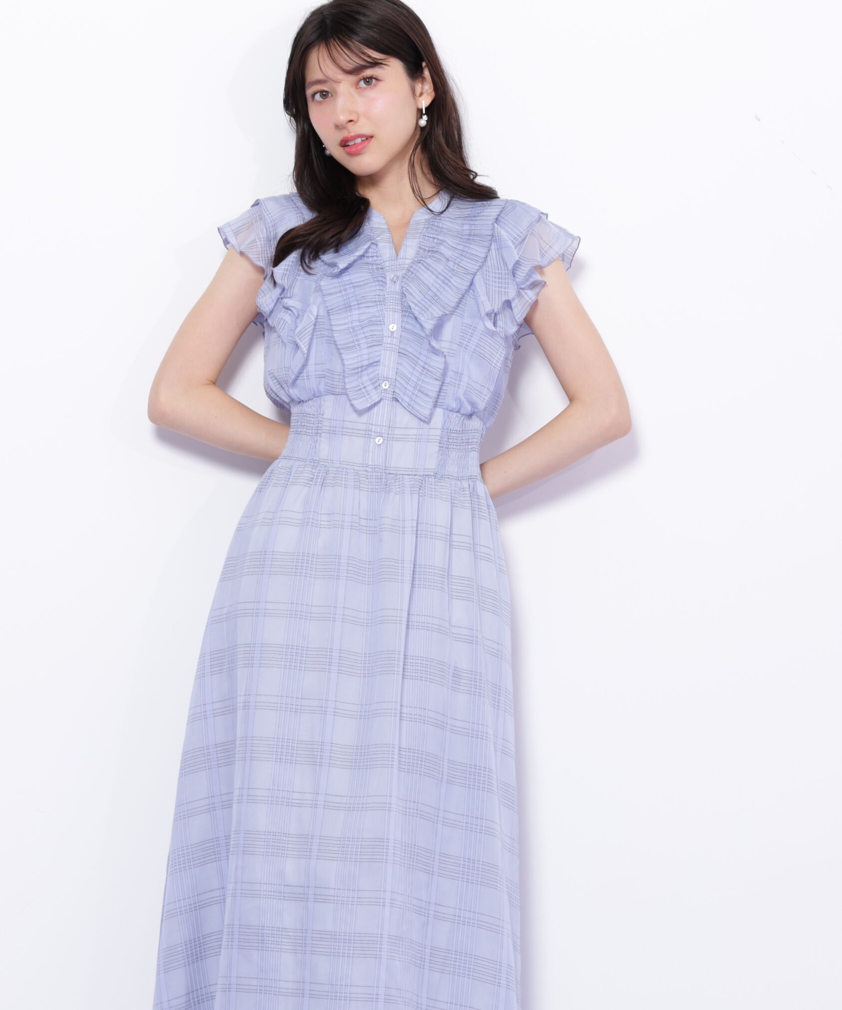  「シアープリーツフリルワンピース」|ワンピース|