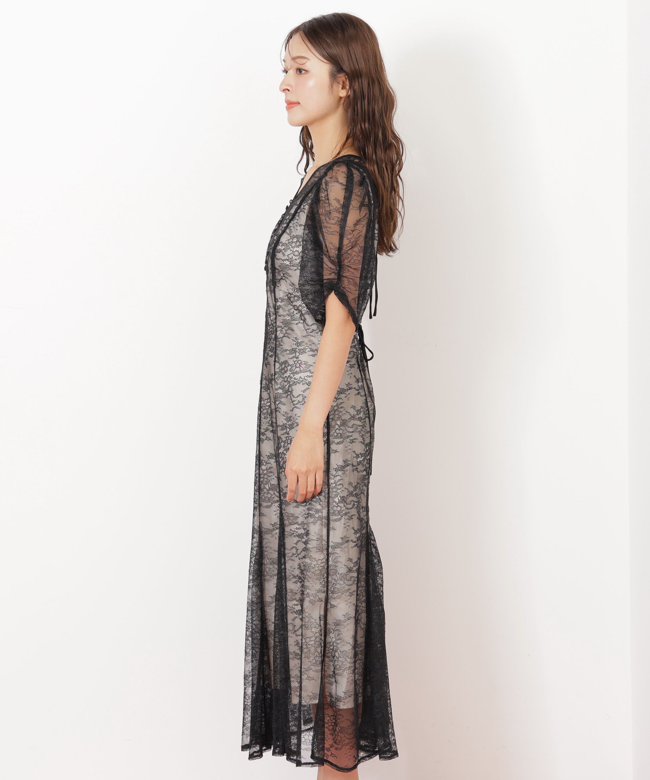  「ラメコードレースバイカラードレス」|ワンピース|