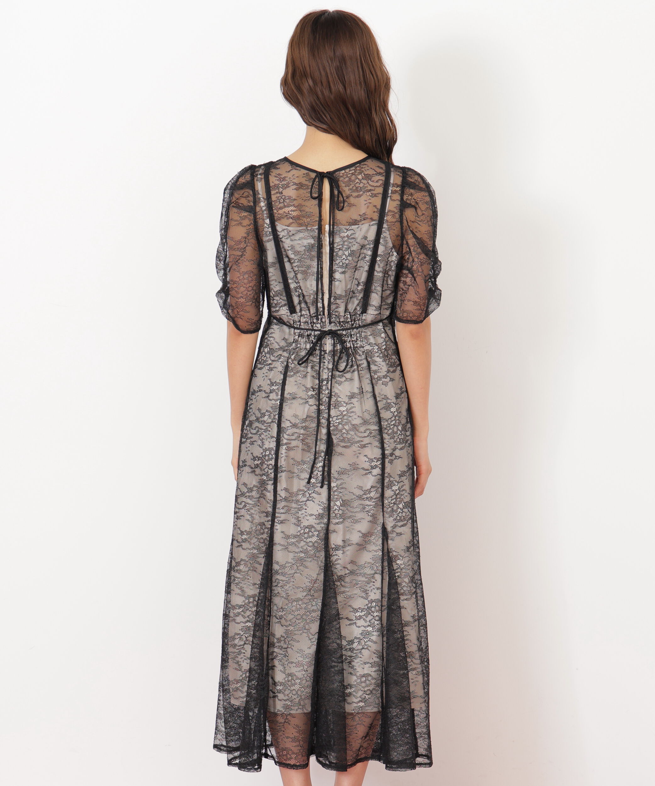  「ラメコードレースバイカラードレス」|ワンピース|