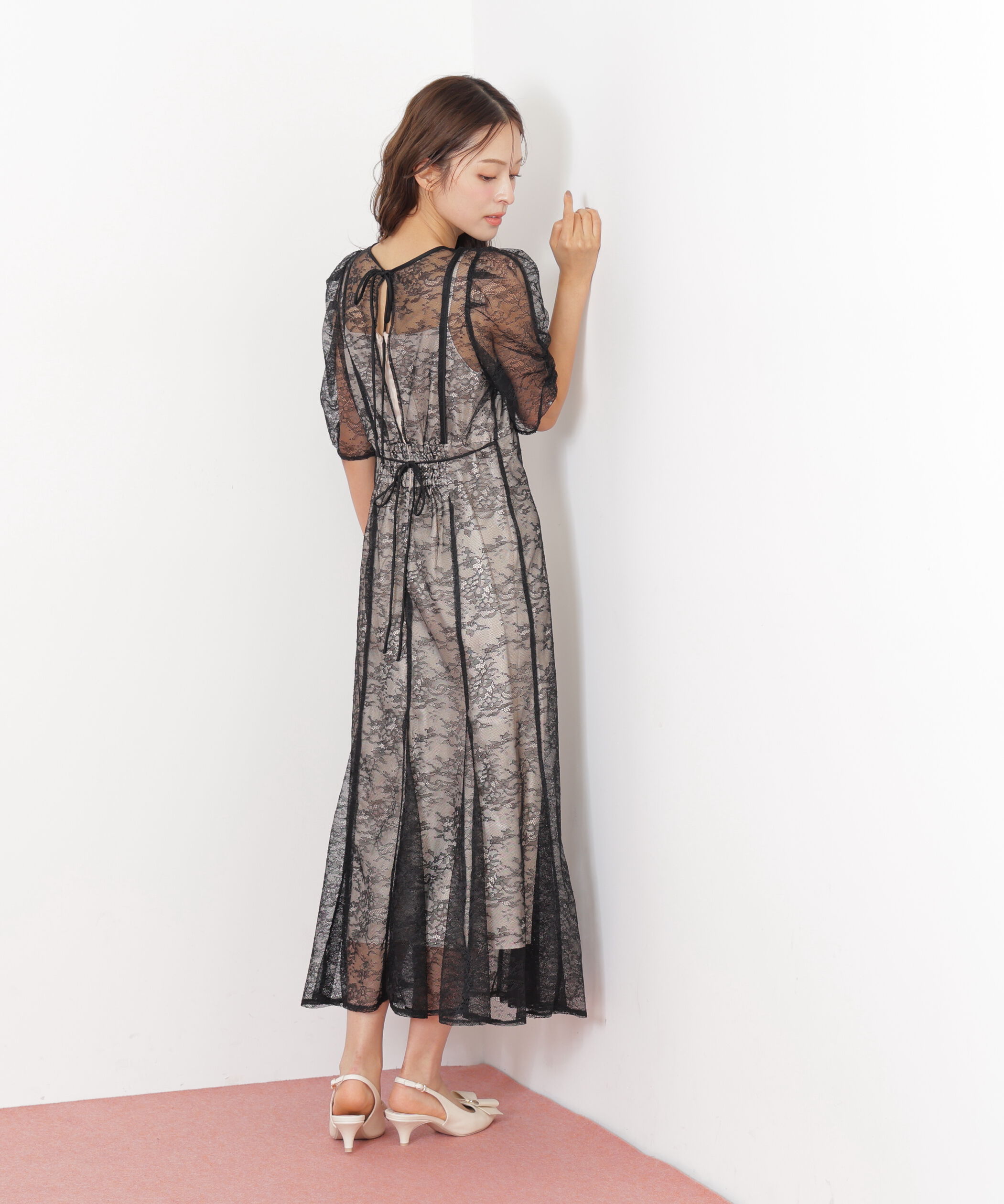  「ラメコードレースバイカラードレス」|ワンピース|