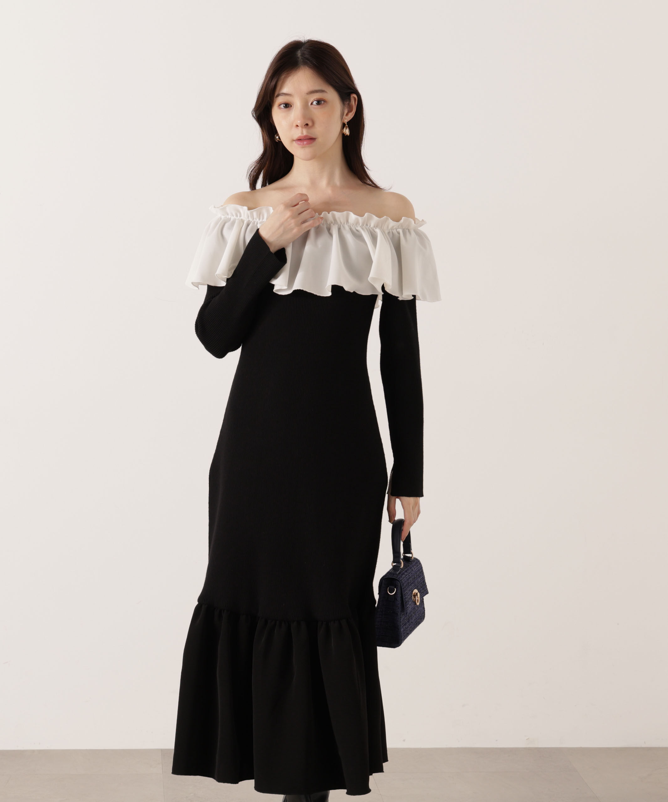 PROPORTION BODY DRESSING「2wayオフショルニットワンピース 25AW」|ワンピース|