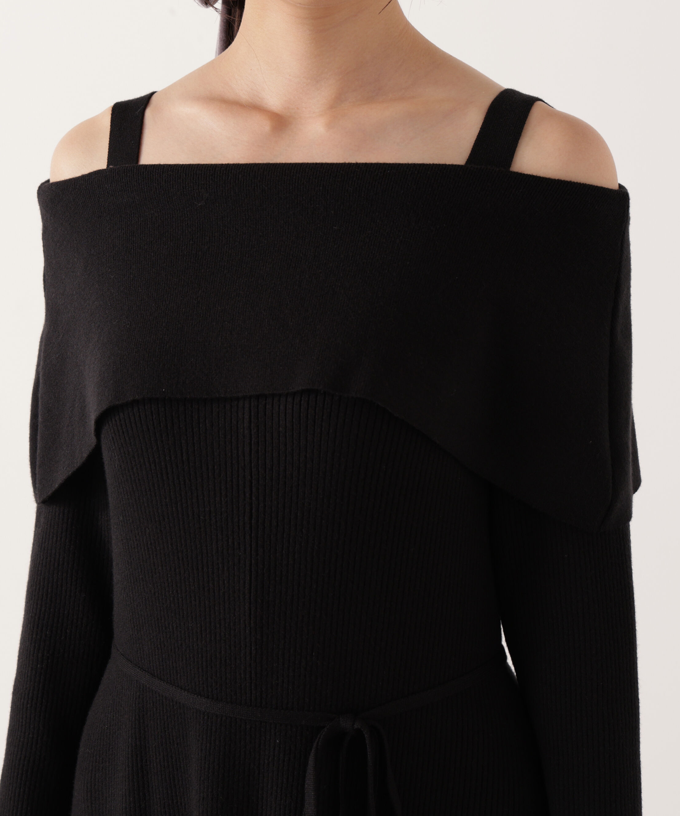 PROPORTION BODY DRESSING「オフショルリブニットワンピース 25AW」|ワンピース|