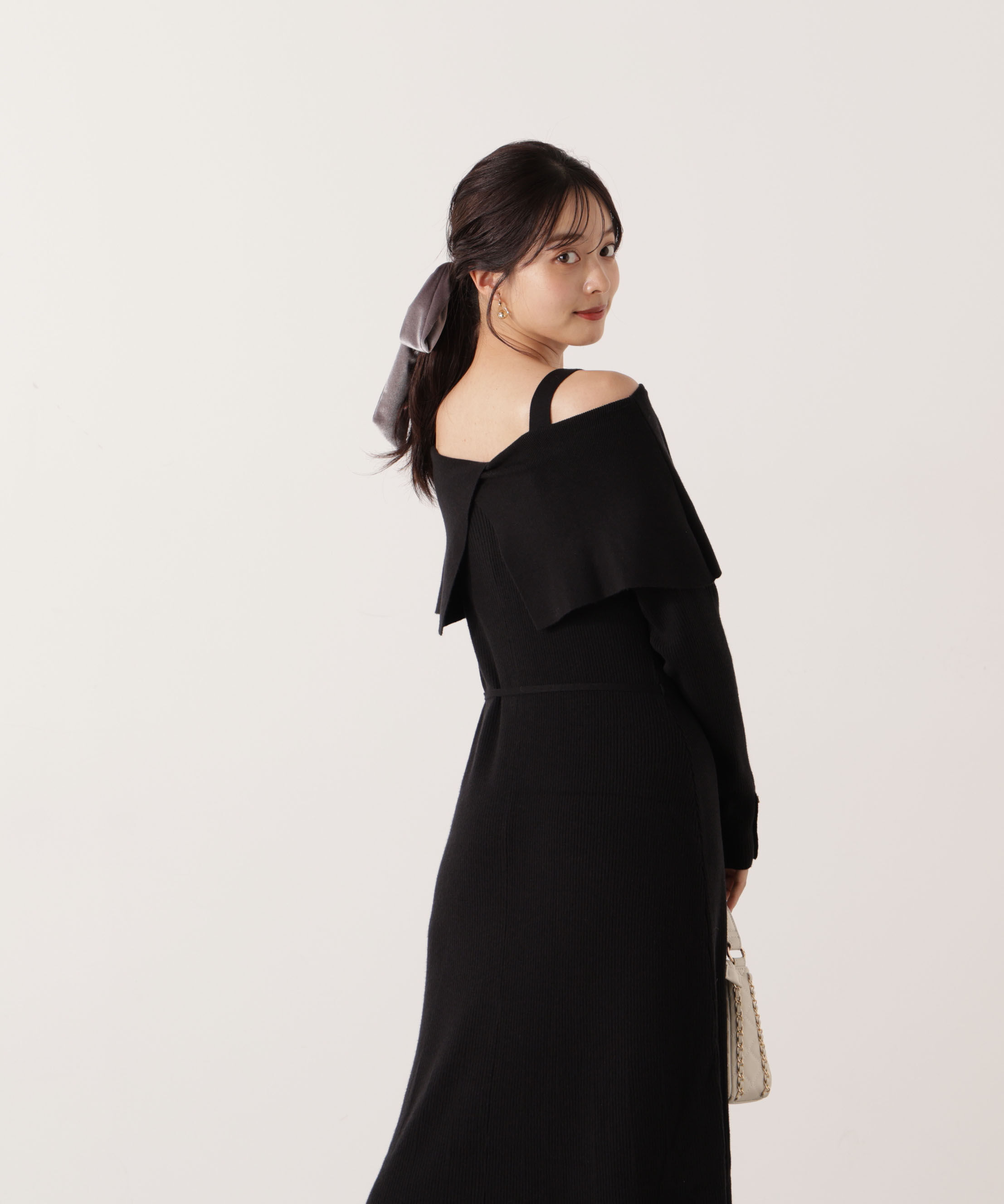 PROPORTION BODY DRESSING「オフショルリブニットワンピース 25AW」|ワンピース|