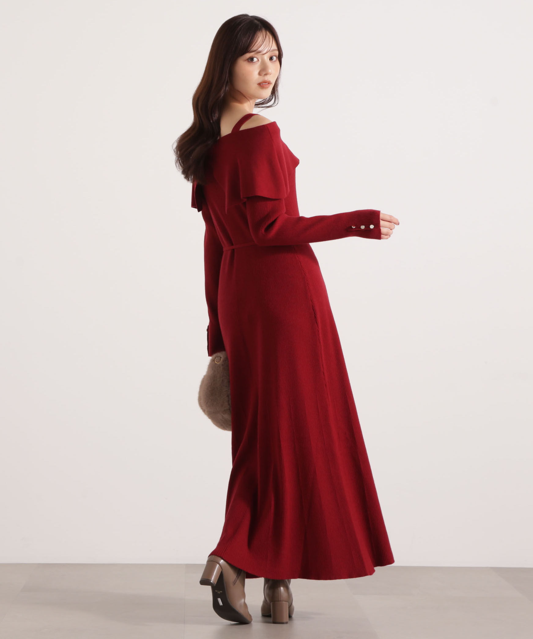 PROPORTION BODY DRESSING「オフショルリブニットワンピース 25AW」|ワンピース|