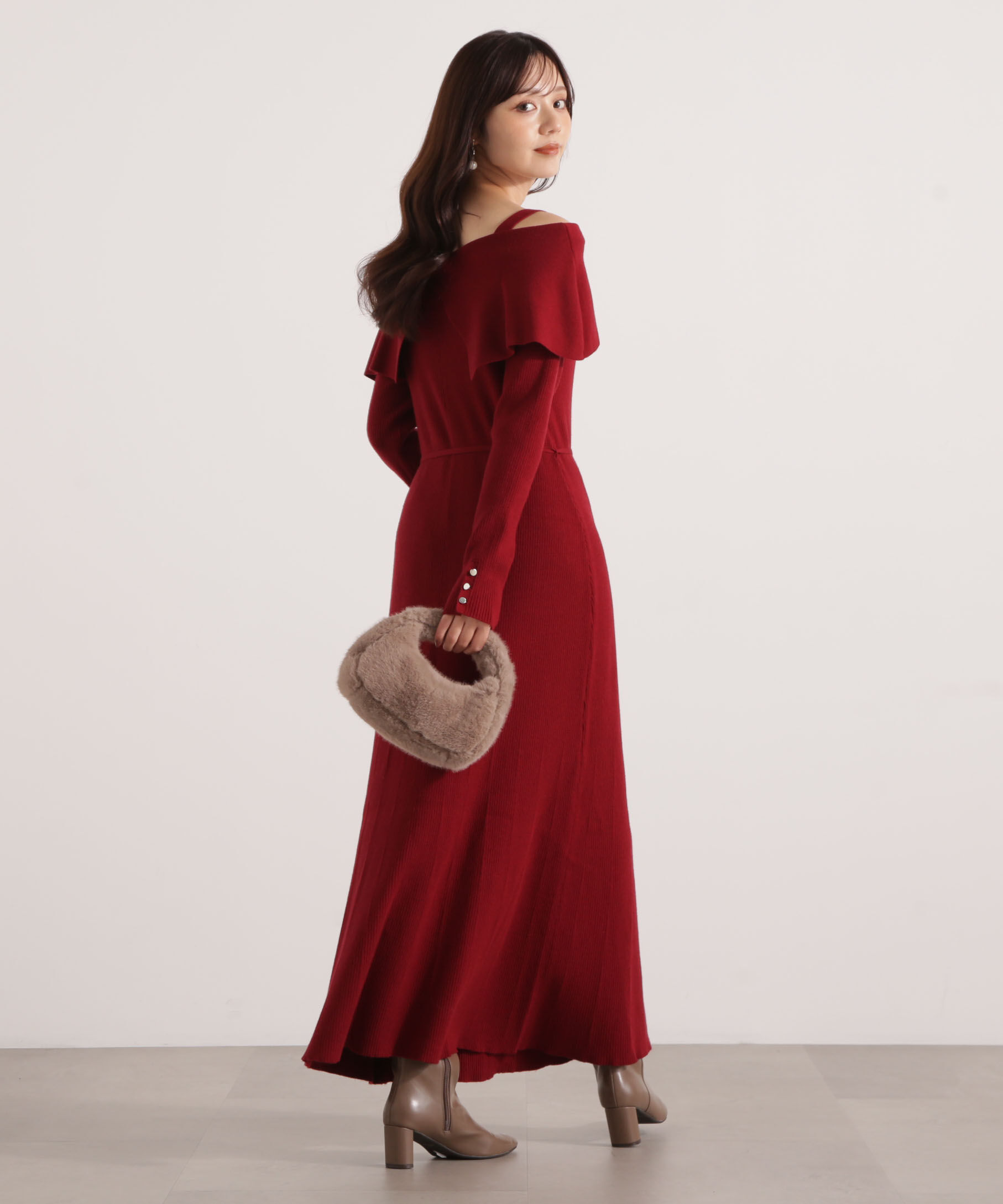 PROPORTION BODY DRESSING「オフショルリブニットワンピース 25AW」|ワンピース|