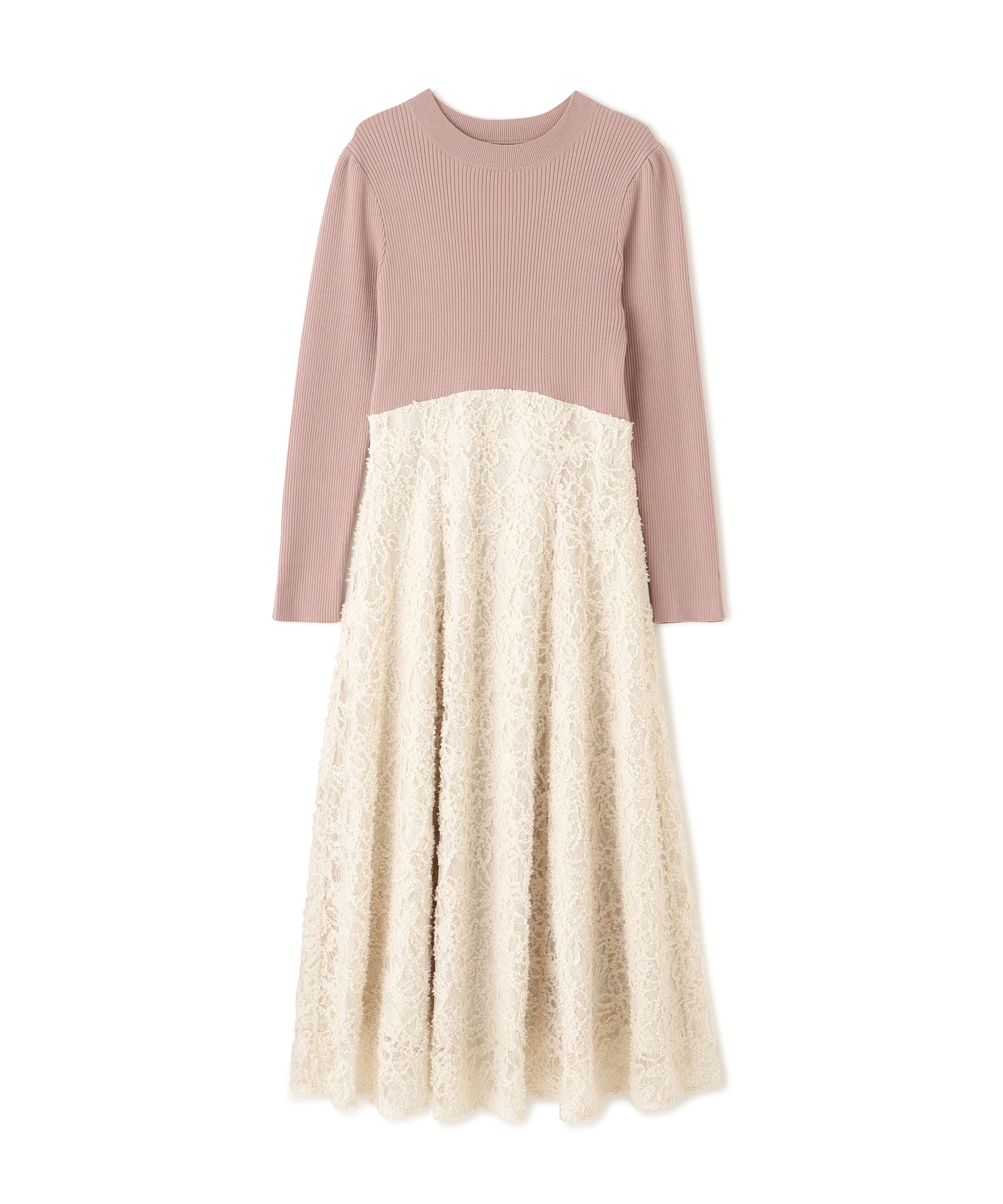 PROPORTION BODY DRESSING「レースドッキングニットワンピース 26SS」|ワンピース|