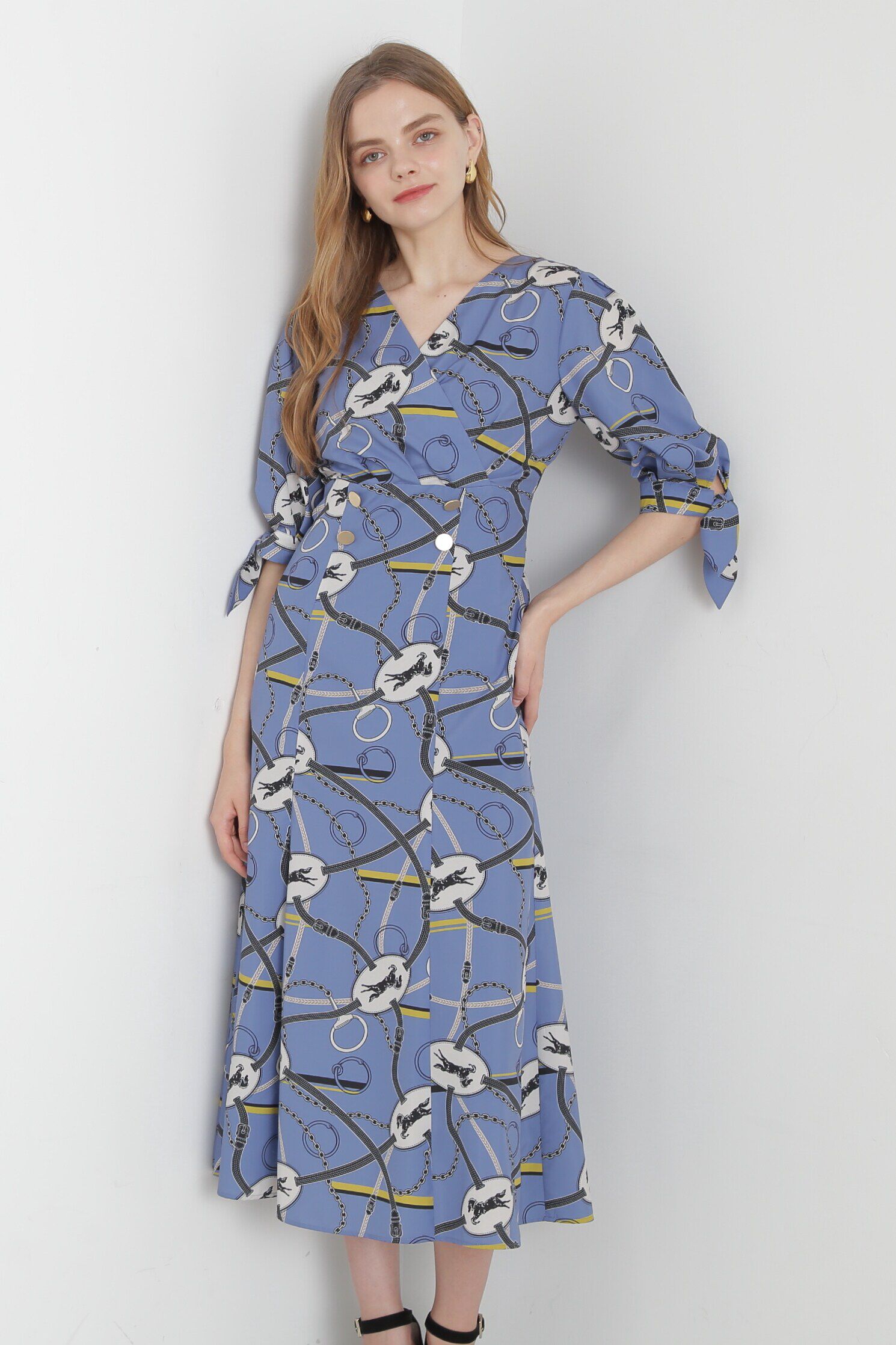  「◆ホースプレートプリントマーメイドワンピース」|ワンピース|サックスブル 2