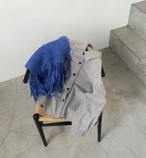 Doux archives「シャギーニットマフラー」|バンダナ・スカーフ|BLUE