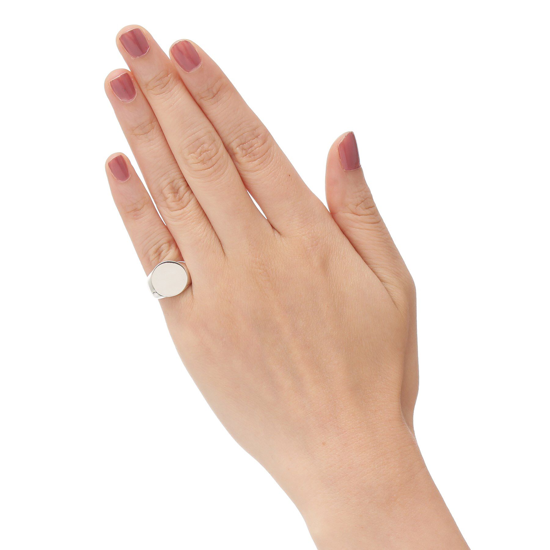 COCOSHNIK「シルバー ラウンド シグネット ピンキーリング」|リング|