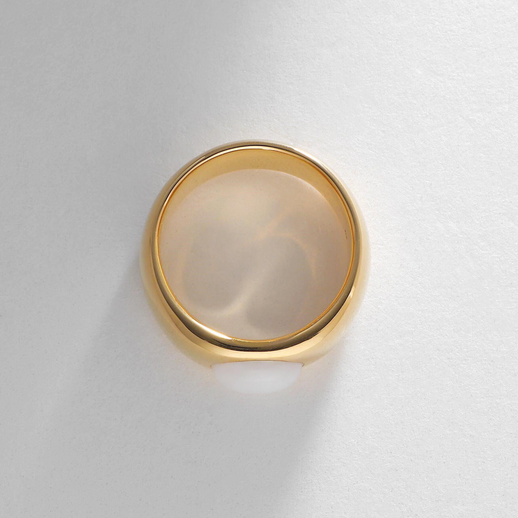 COCOSHNIK ONKITSCH「シルバー カラーストーン（ホワイトアゲート）ワイドリング GP」|リング|