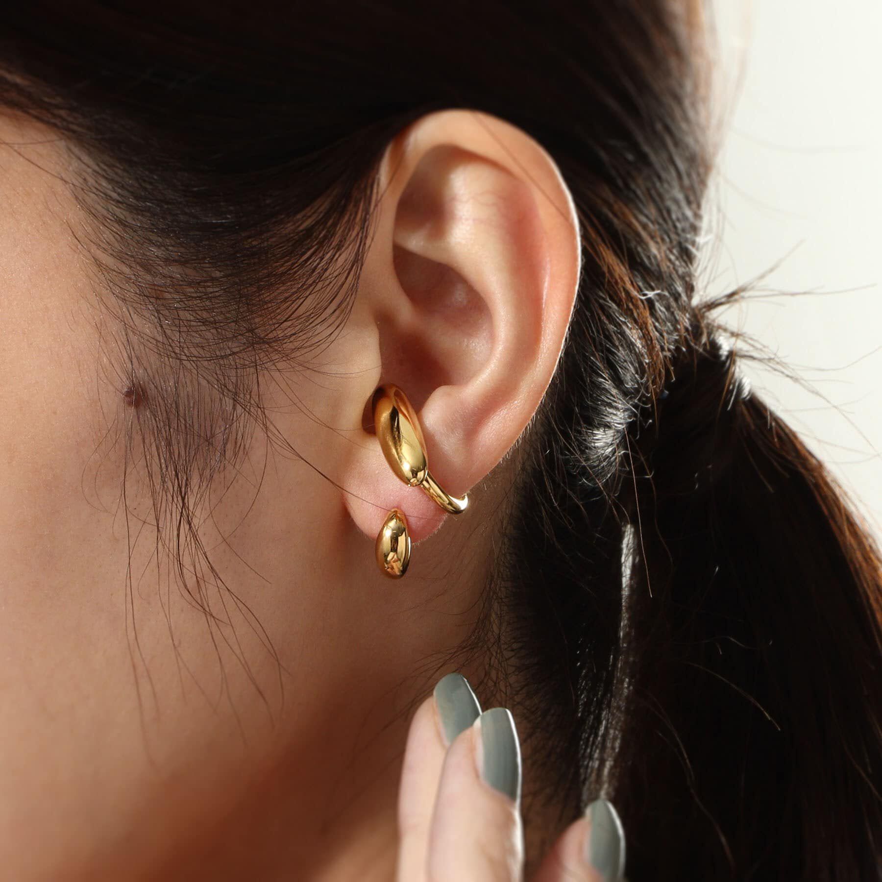 COCOSHNIK ONKITSCH「シルバー オーバルモチーフ ラージイヤーカフ GP」|イヤリング|