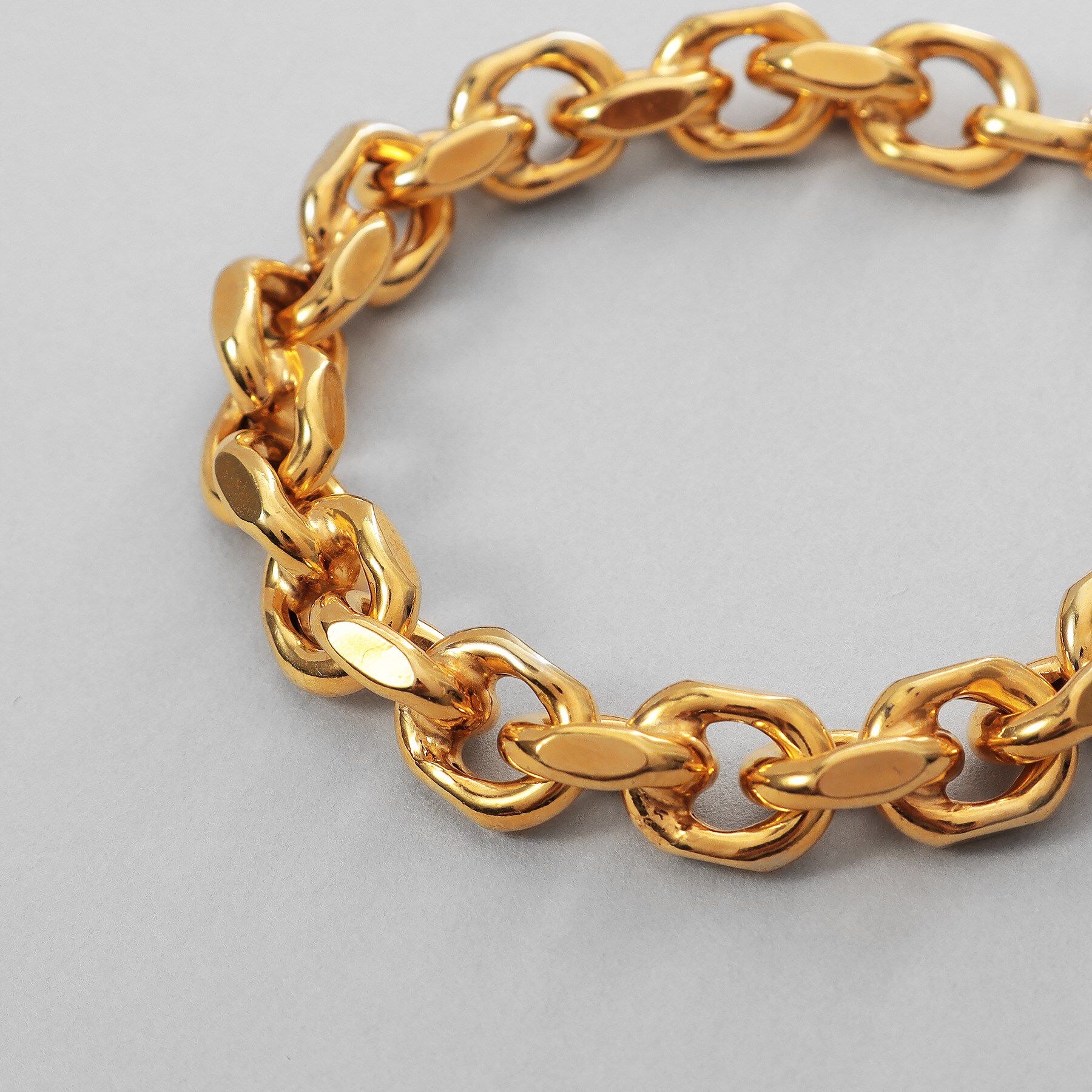 COCOSHNIK ONKITSCH「シルバー デザインチェーン ホロウカットケーブルブレスレット GP」|ブレスレット・バングル|