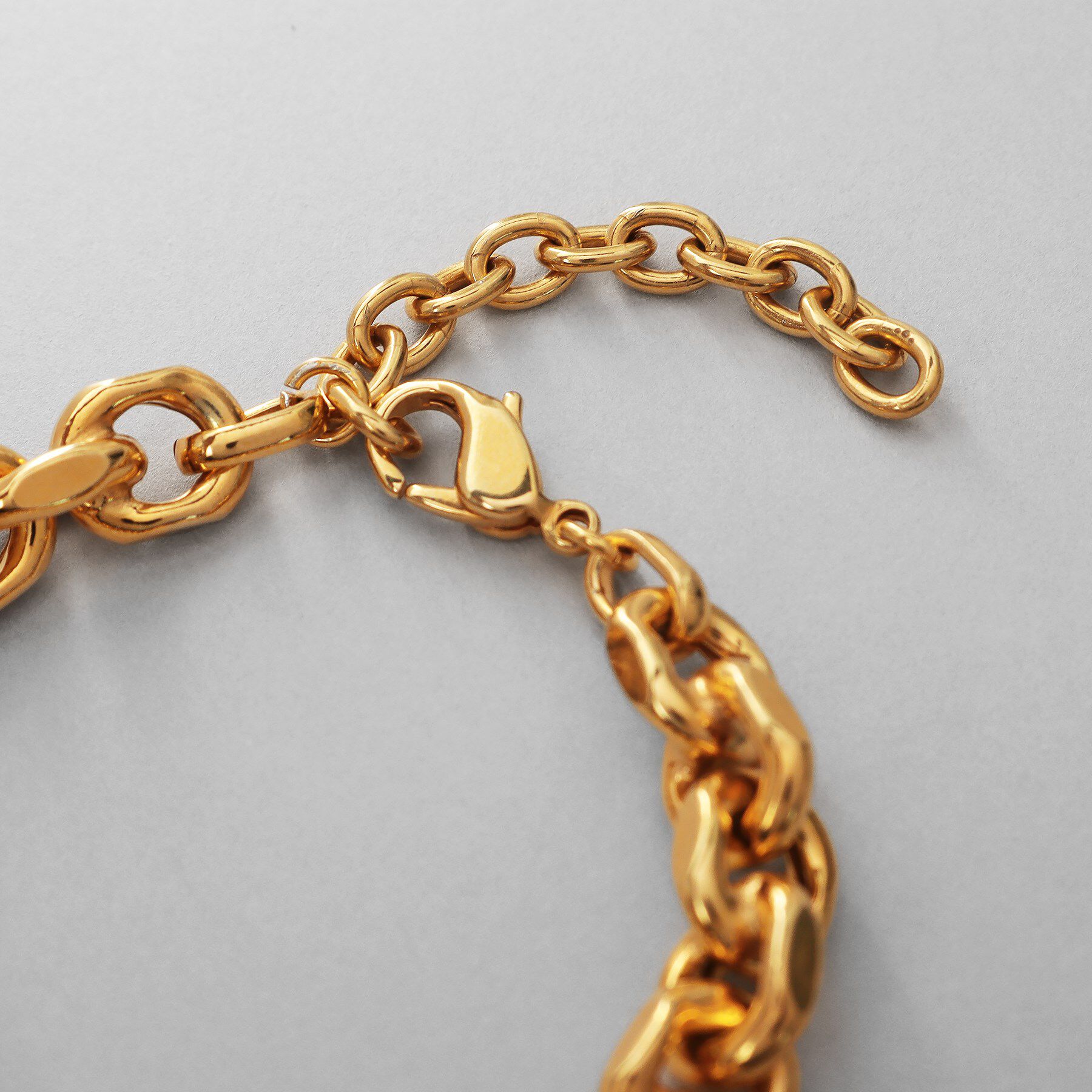 COCOSHNIK ONKITSCH「シルバー デザインチェーン ホロウカットケーブルブレスレット GP」|ブレスレット・バングル|