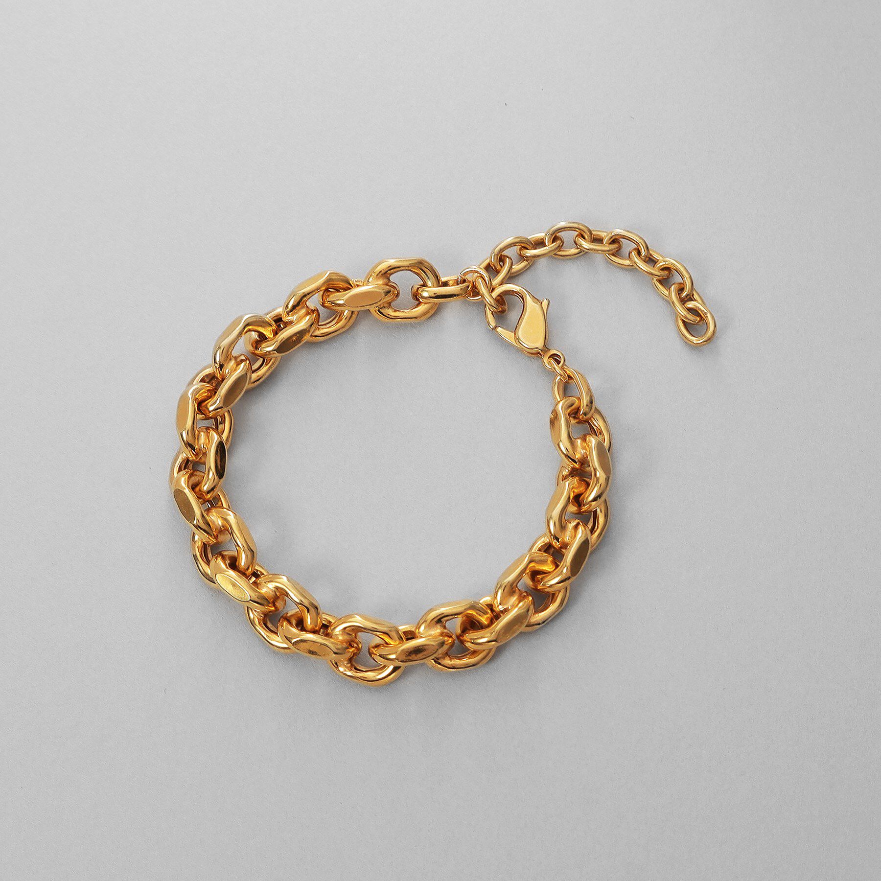 COCOSHNIK ONKITSCH「シルバー デザインチェーン ホロウカットケーブルブレスレット GP」|ブレスレット・バングル|