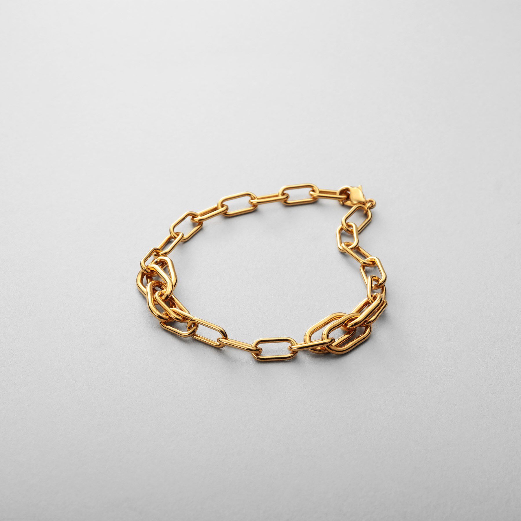 COCOSHNIK ONKITSCH「シルバー デザインチェーン ケーブルタングルブレスレットGP」|ブレスレット・バングル|ゴールド(600)