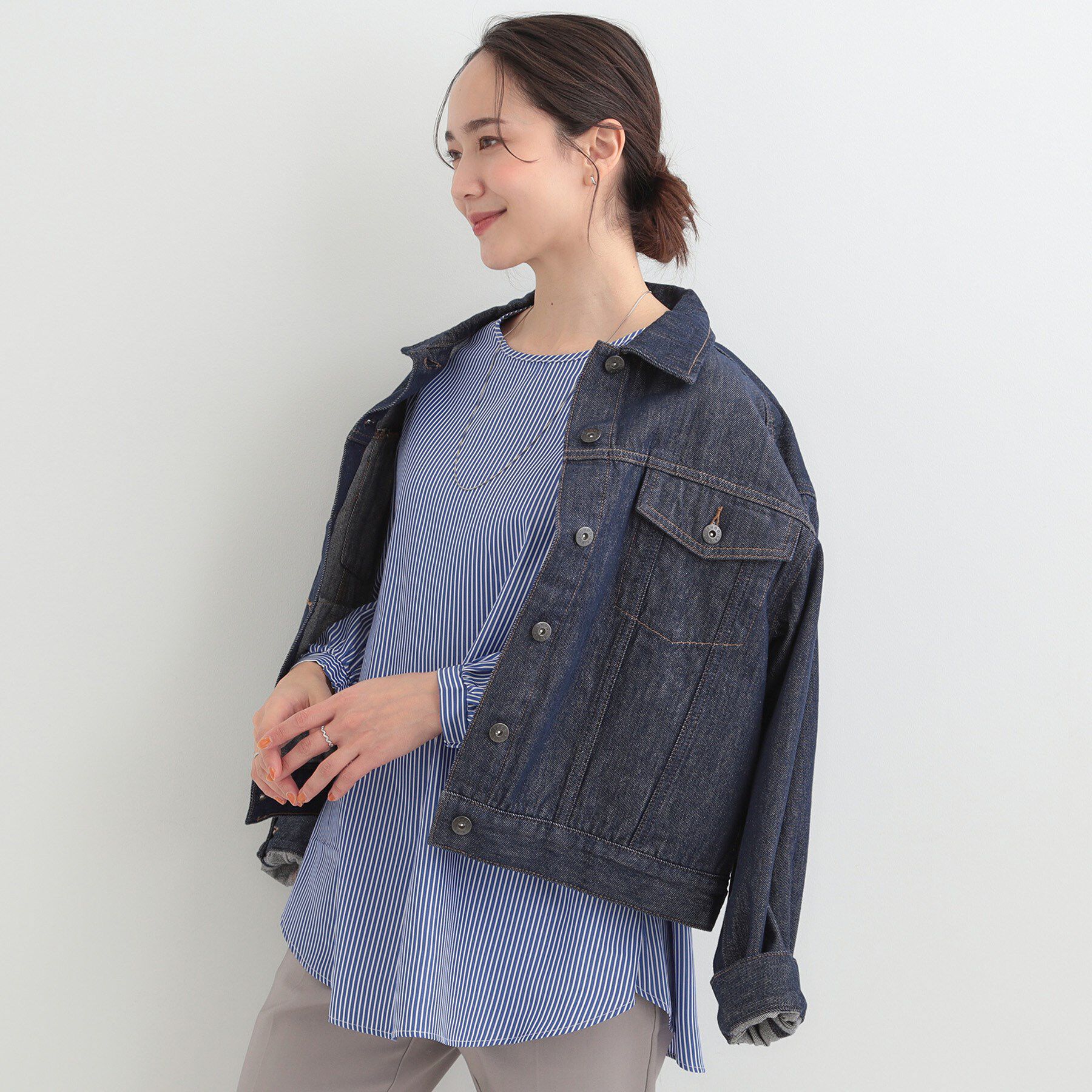 SHOO･LA･RUE「【2点セット/S-LL/洗濯機可】軽くてきれい見え ニットベスト＋ブラウス」|ニット・セーター|