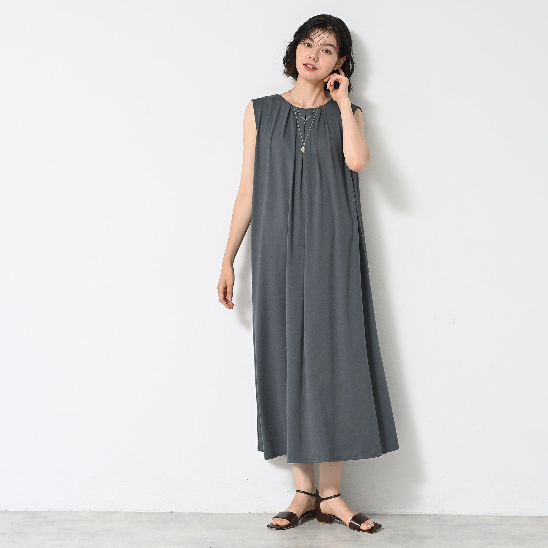 Dessin「【接触冷感】スムースポンチワンピース」|ワンピース|