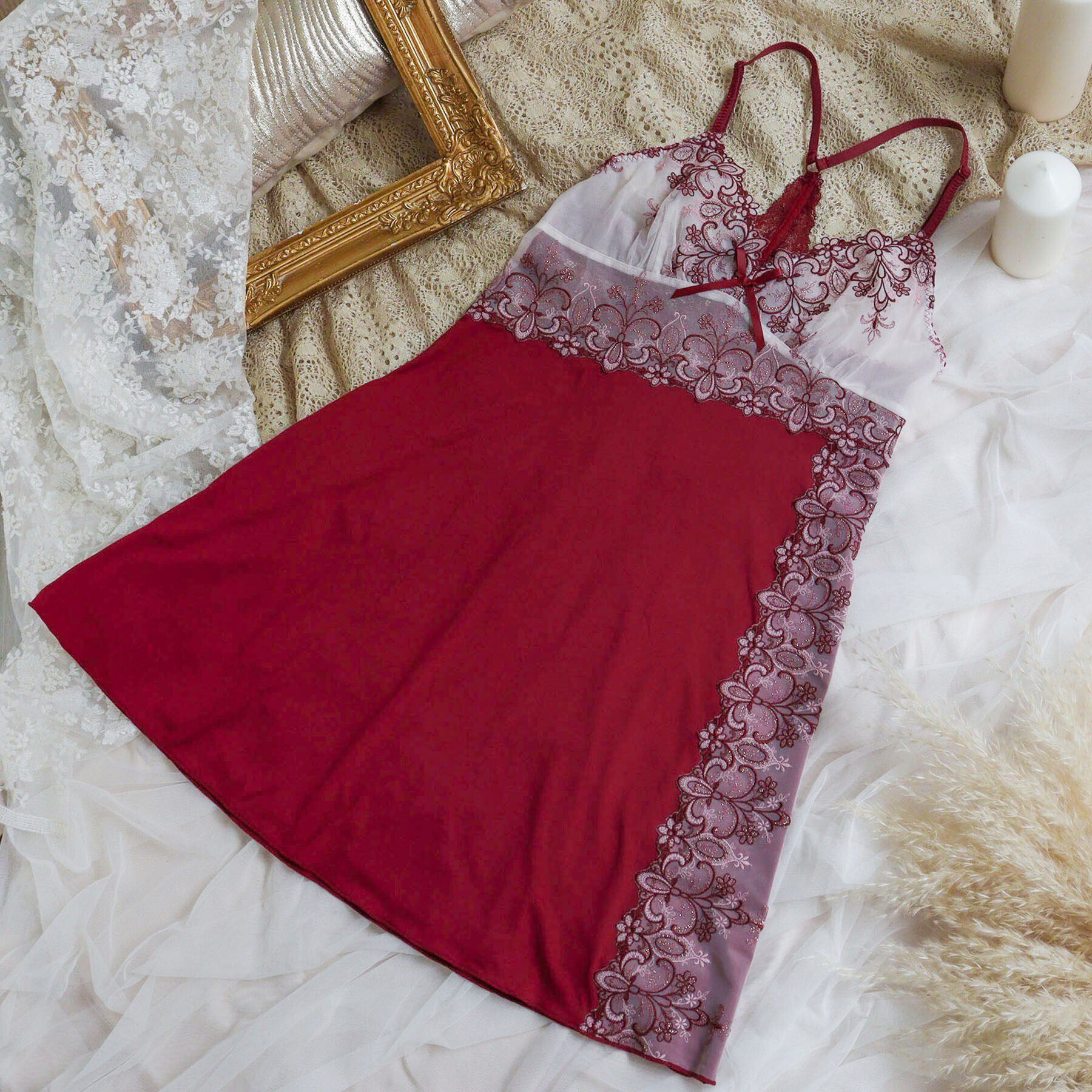 Risa Magli「スカイラー スリップ」|キャミソール|ボルドー(064)